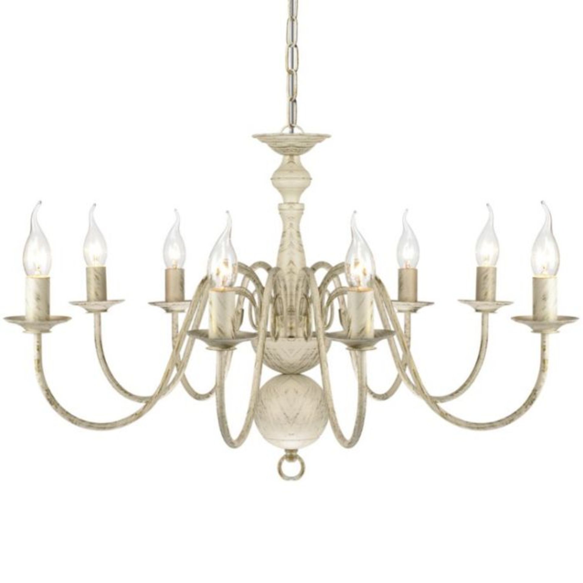 Lily Manor, 8-Light Chandelier (ANTIQUE WHITE) - RRP £82.99 (DNOR7936 - 26801/3)