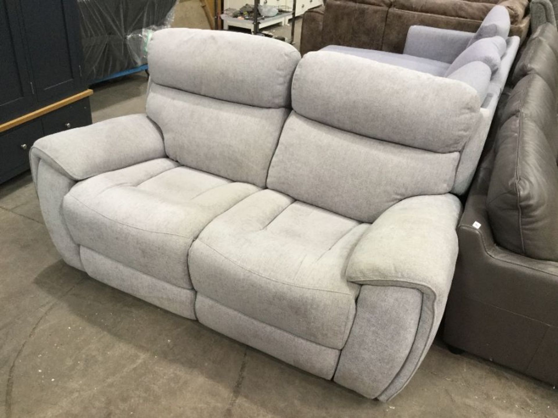 RADLEY GREY FABRIC MANUAL RECLINING 2 SEATER (S1-3