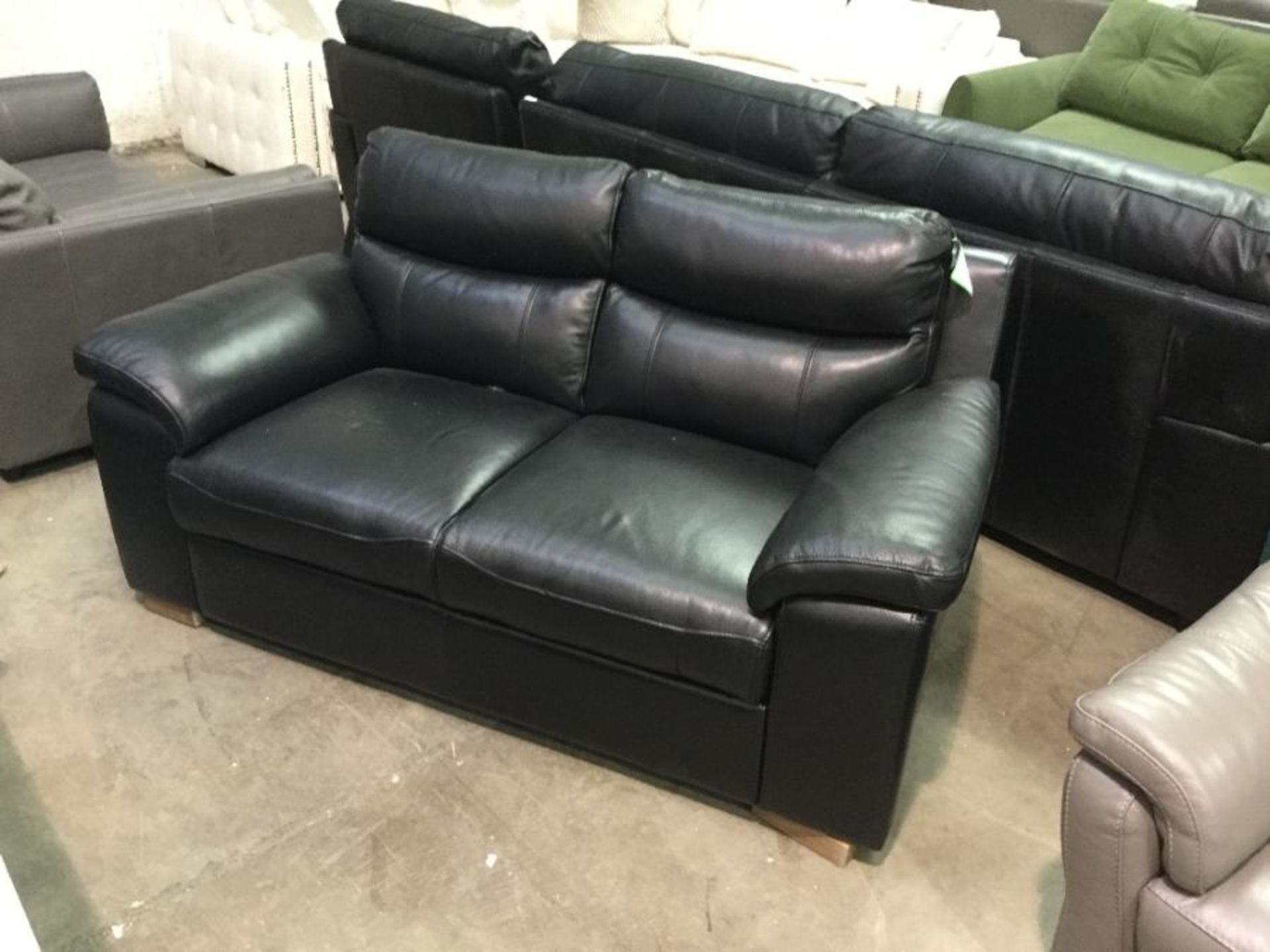 SANTINO BLACK 2 SEATER SOFA (S1-39)