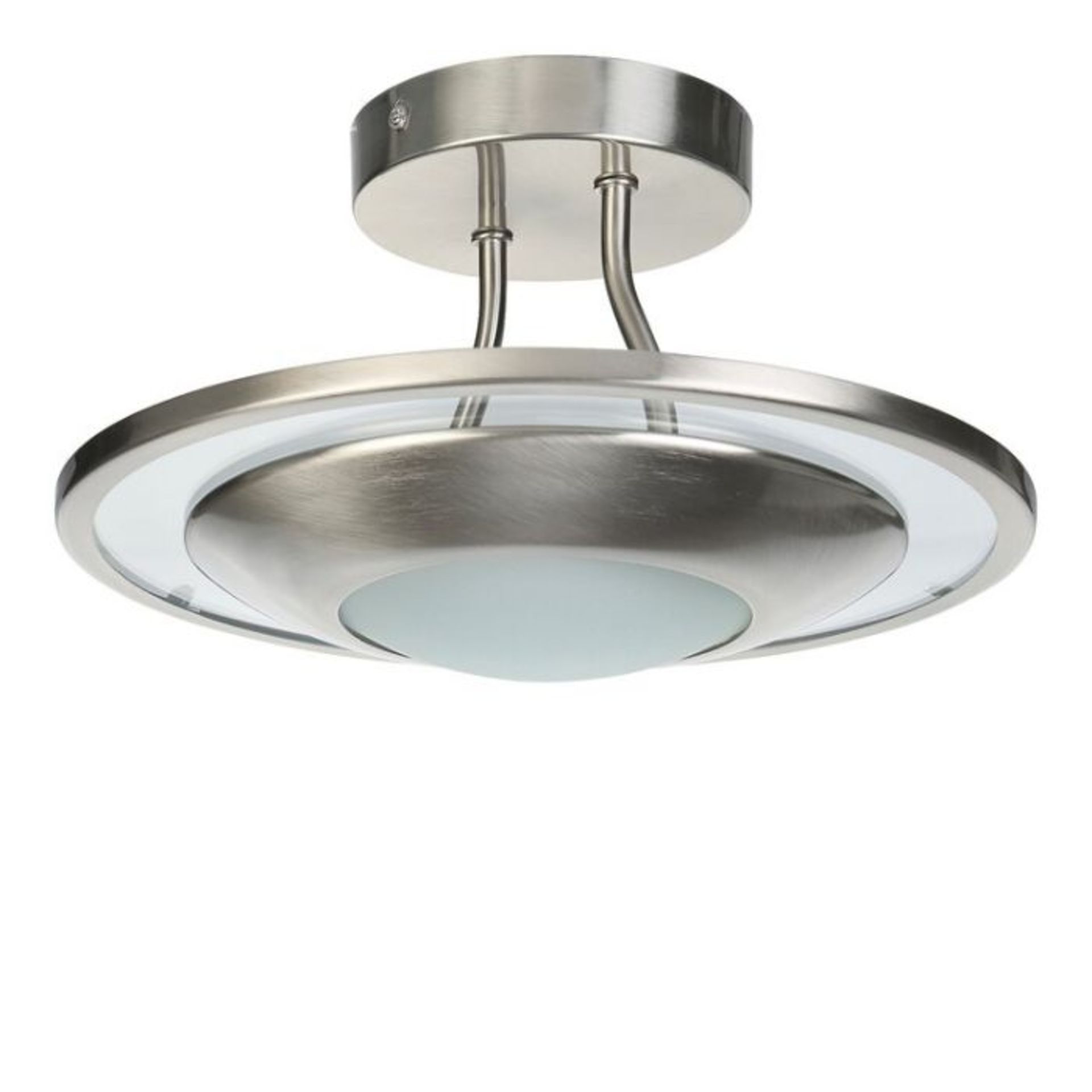 Zipcode Design, Miley 1-Light Semi Flush Mount (SATIN CHROME) - RRP £96 (UKDS4991 - 26167/23)