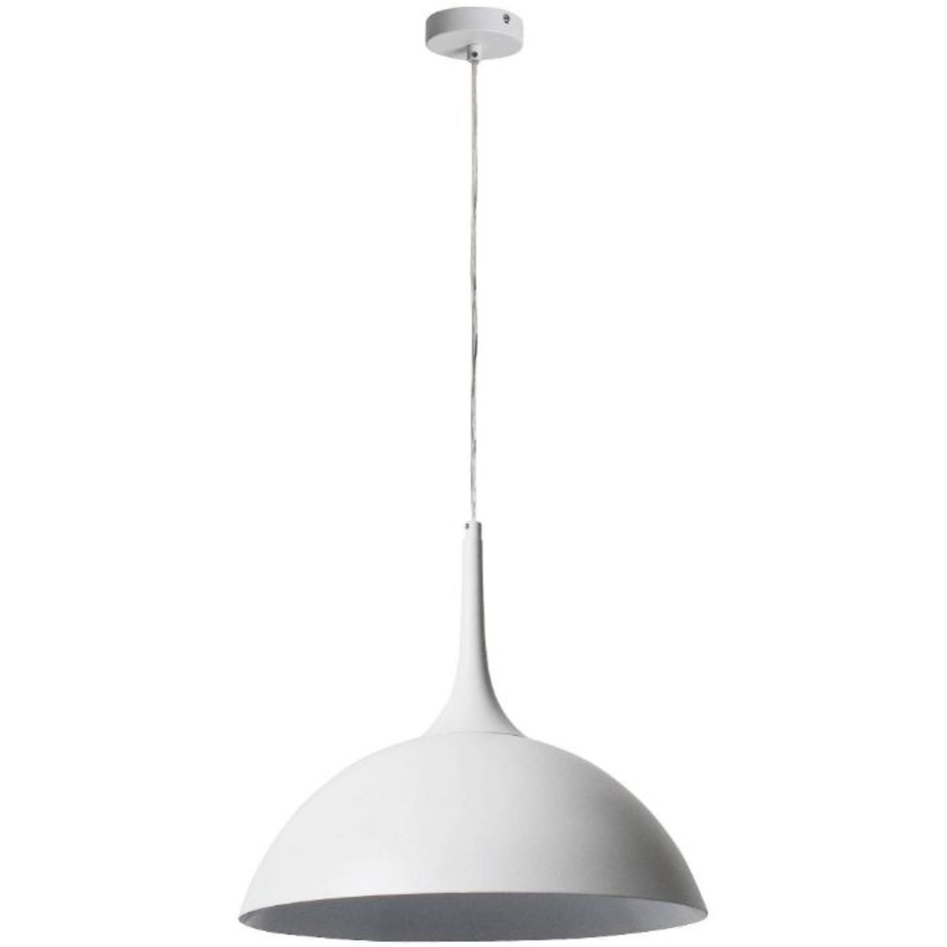 Pagzzi Lighting Hunter 1-Light Dome Pendant White - RRP £69.99 (OBSJ1217 - 13659/17)