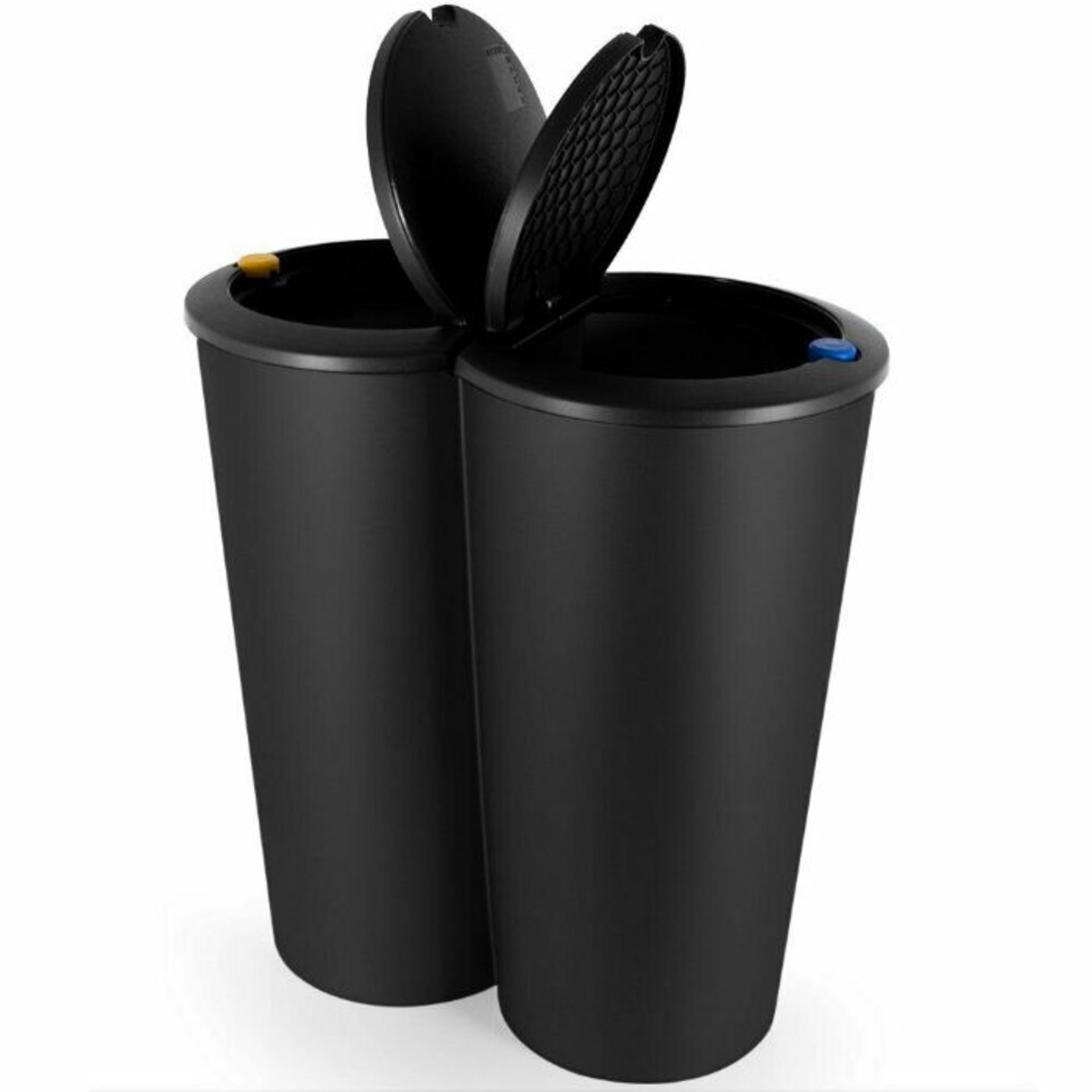 Symple Stuff, 50 Litre Touch Top Rubbish Bin (BLACK) (53cm H x 49.5cm W x 30cm D) - RRP £20 (