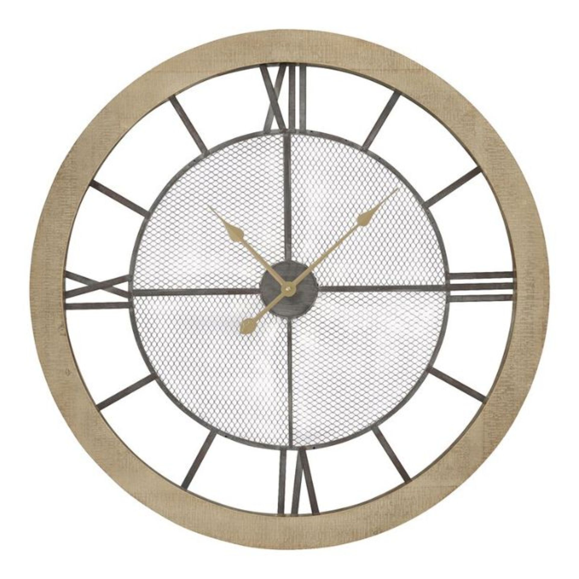 Fernleaf, Corby Oversized Round 80cm Wall Clock (GREY & BROWN) - RRP £112.48 (PACH7815 - 27207/2)