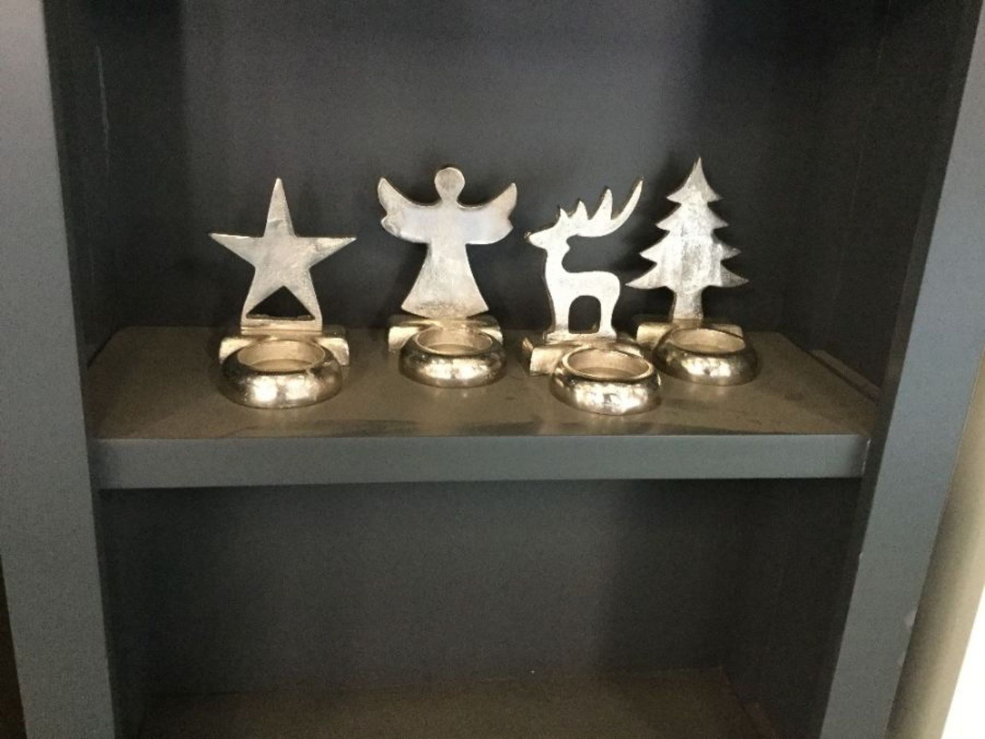 SET OF 4 CHRISTMAS TEALIGHT HOLDERS