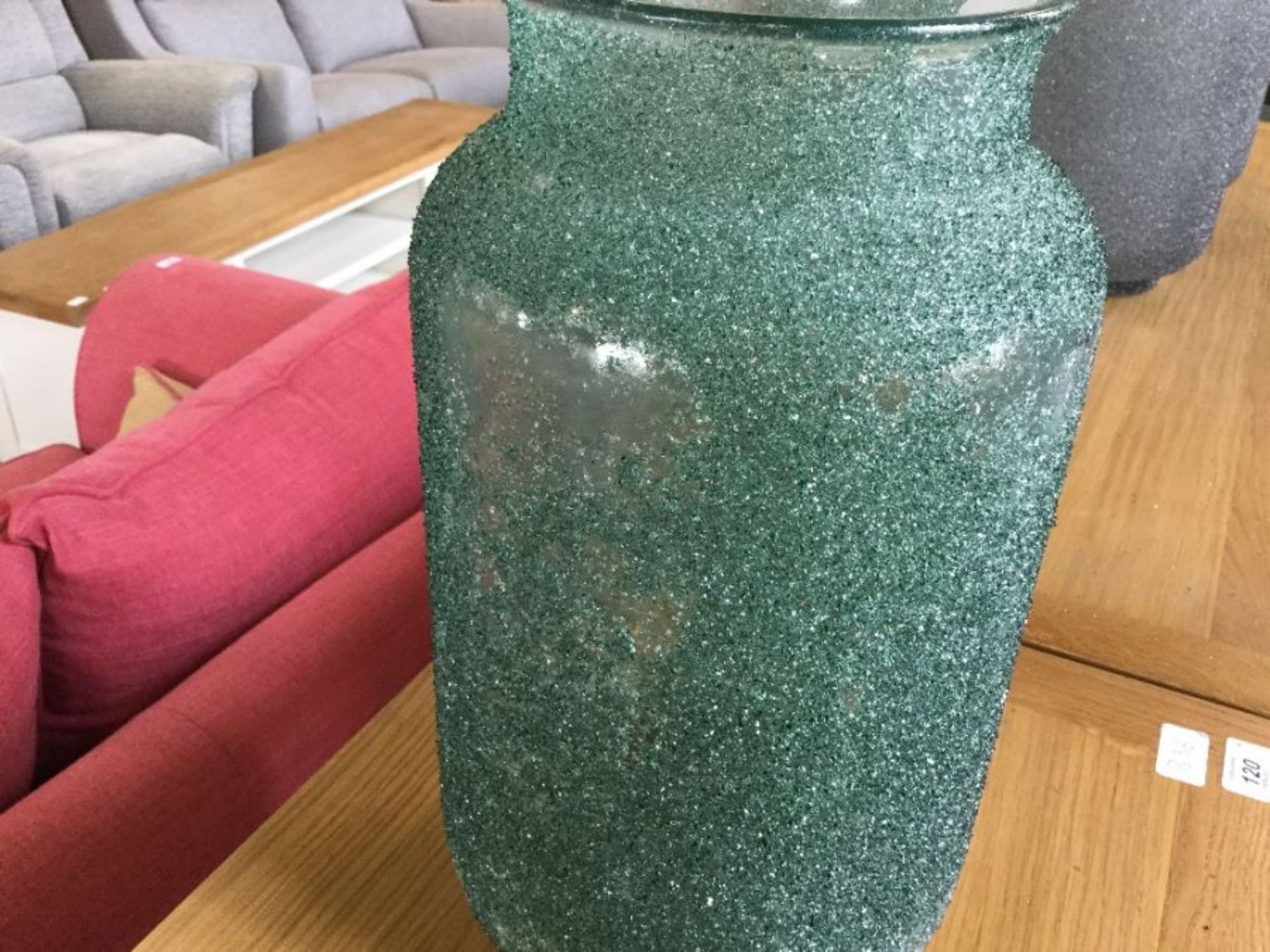 ADELINE TEXTURED GLASS MEDIUM VASE (FAULTY PAINT) - Image 2 of 2