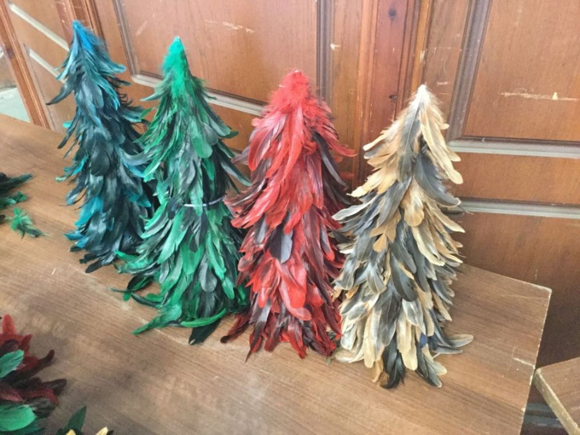 SET OF 4 FEATHER TRESS