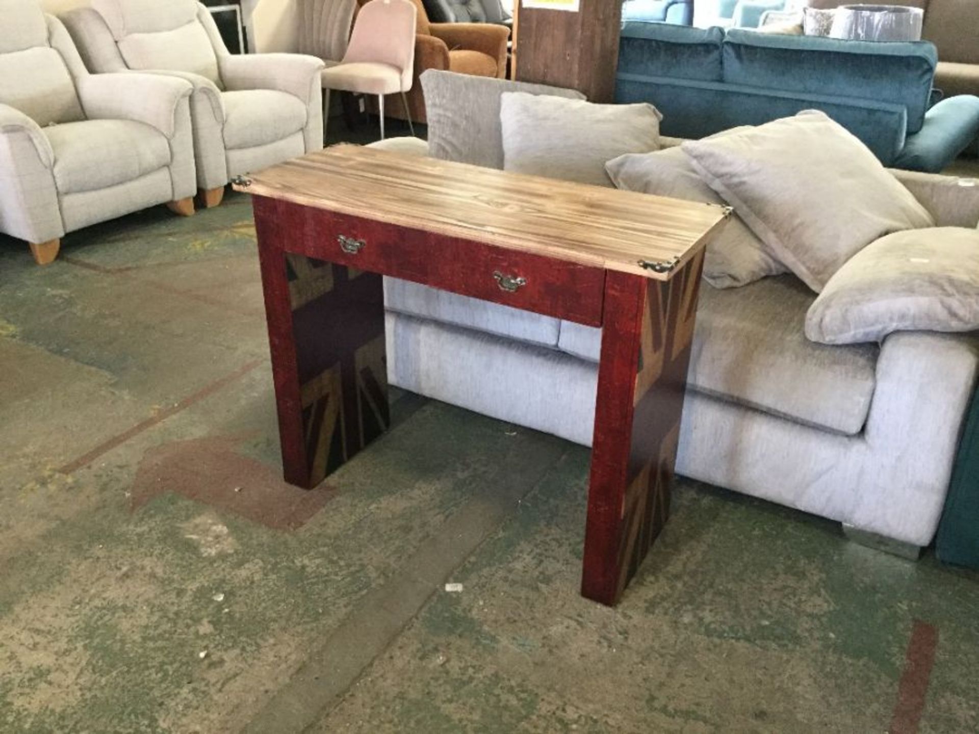 VINTAGE UNION JACK CONSOLE TABLE (BOXED) (ORT-000