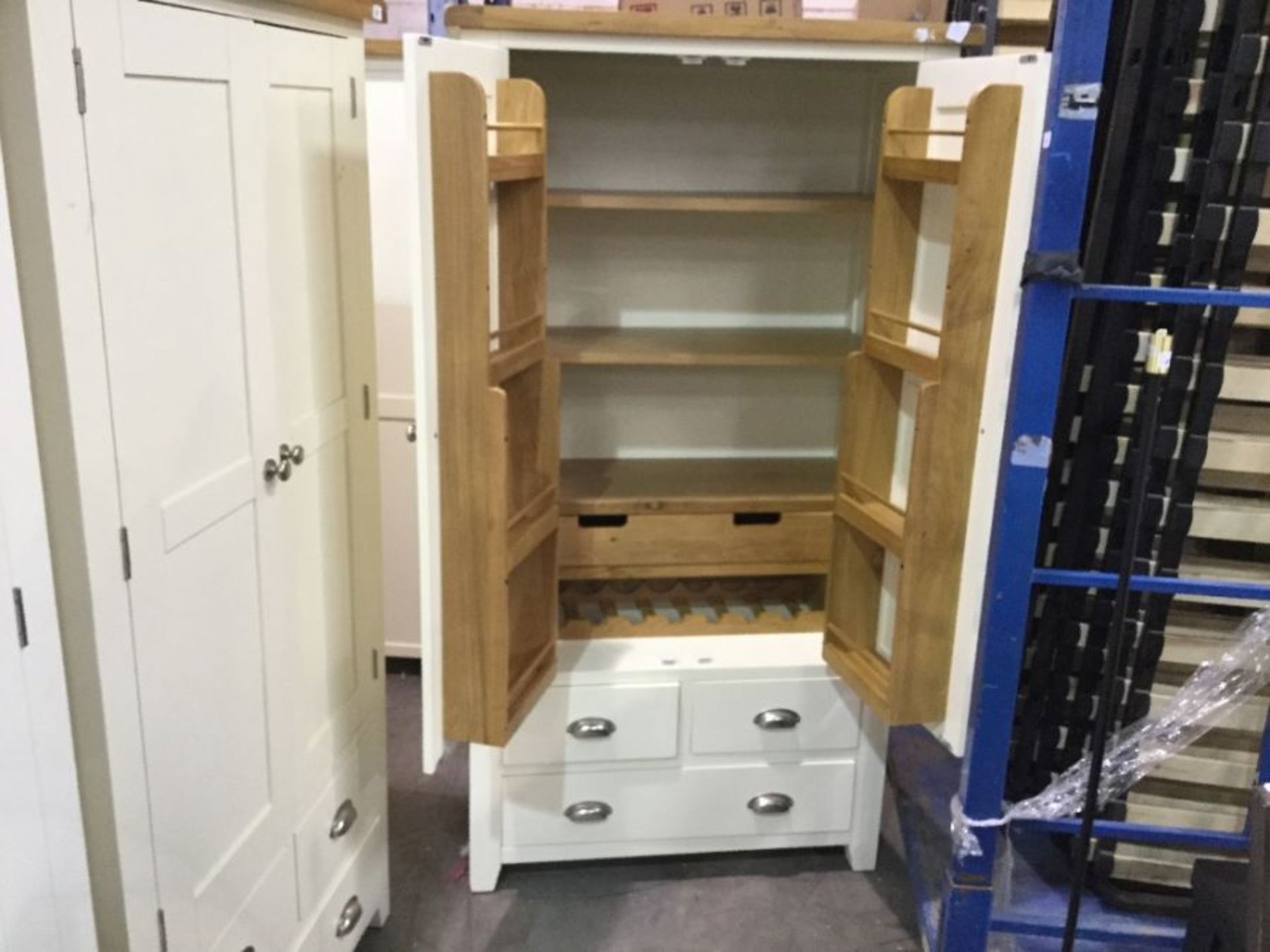 Hamshire ivory and oak larder unit (s73)(Damaged) - Image 2 of 5