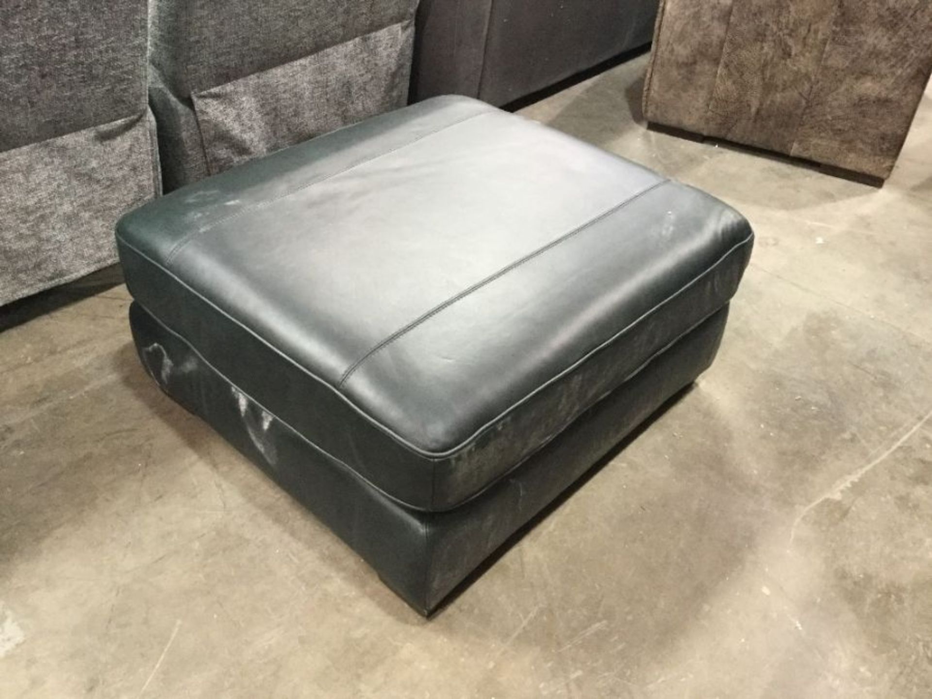 DELFINE LEATHER FOOTSTOOL (MARKED) (S1-7)