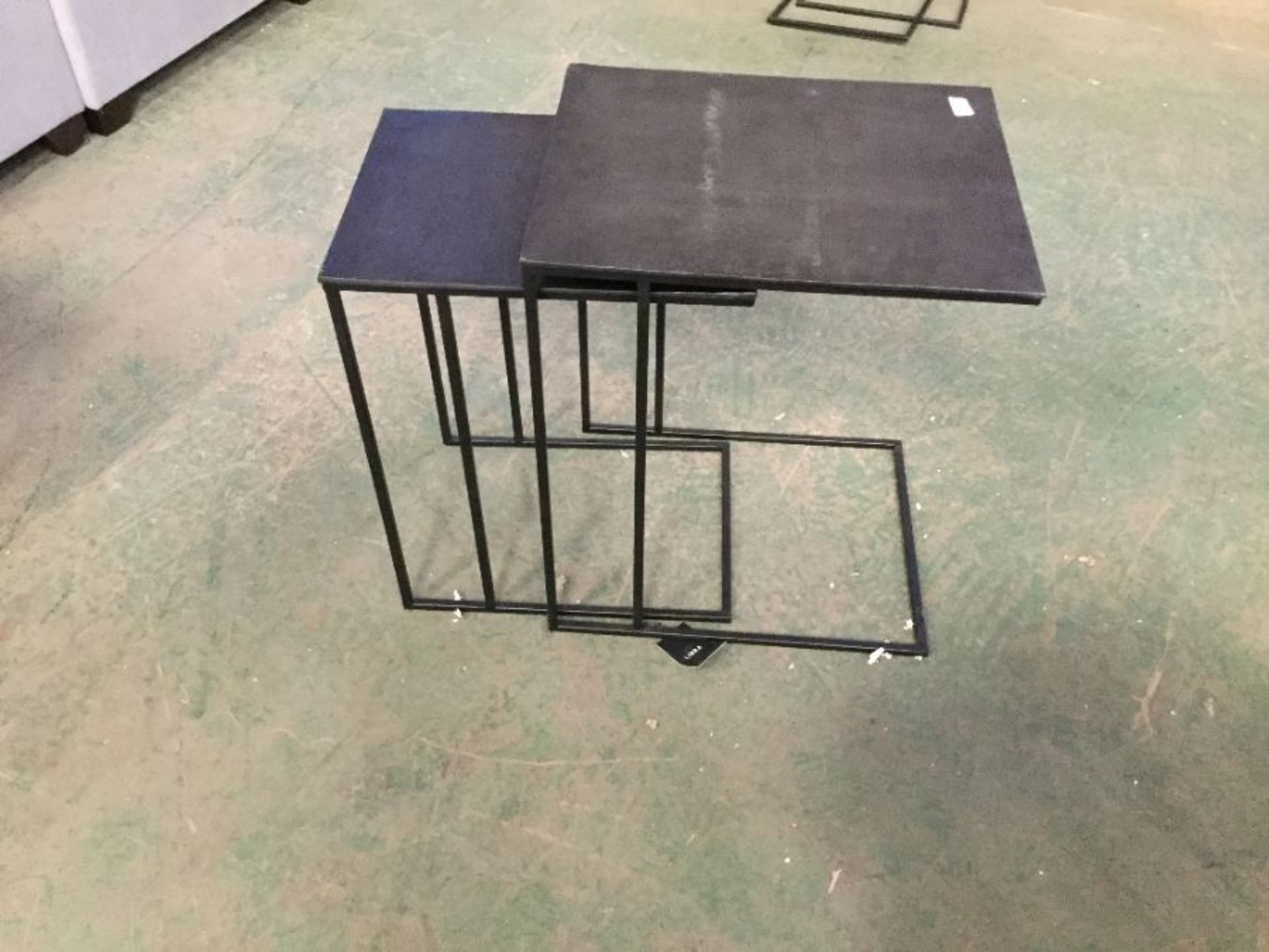 Luna Graphite Textured Aluminium set of 2 side tables RRP -£349.875(QC8 -185 -704188)(PAINT DEFECT)