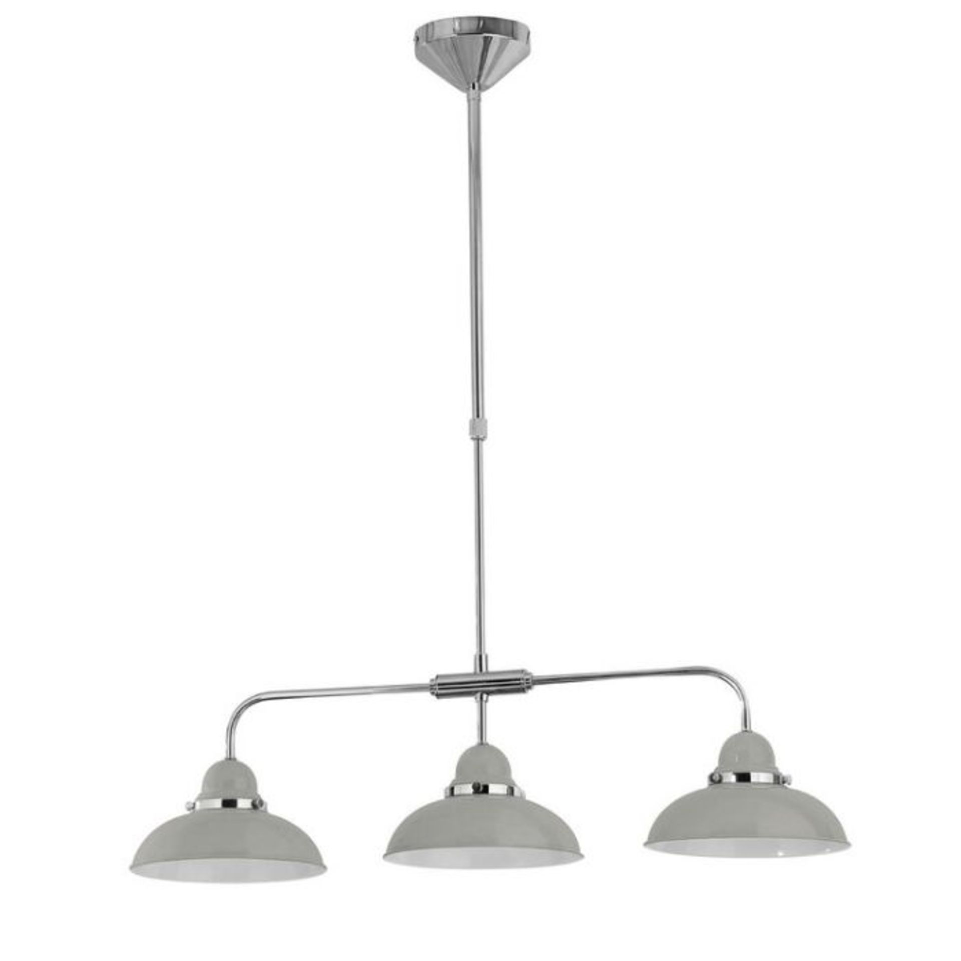 Wrought Studio, Busby 3-Light Kitchen Island Pendant (LIGHT GREY & CHROME) - RRP £109.99 (CSHO6300 -