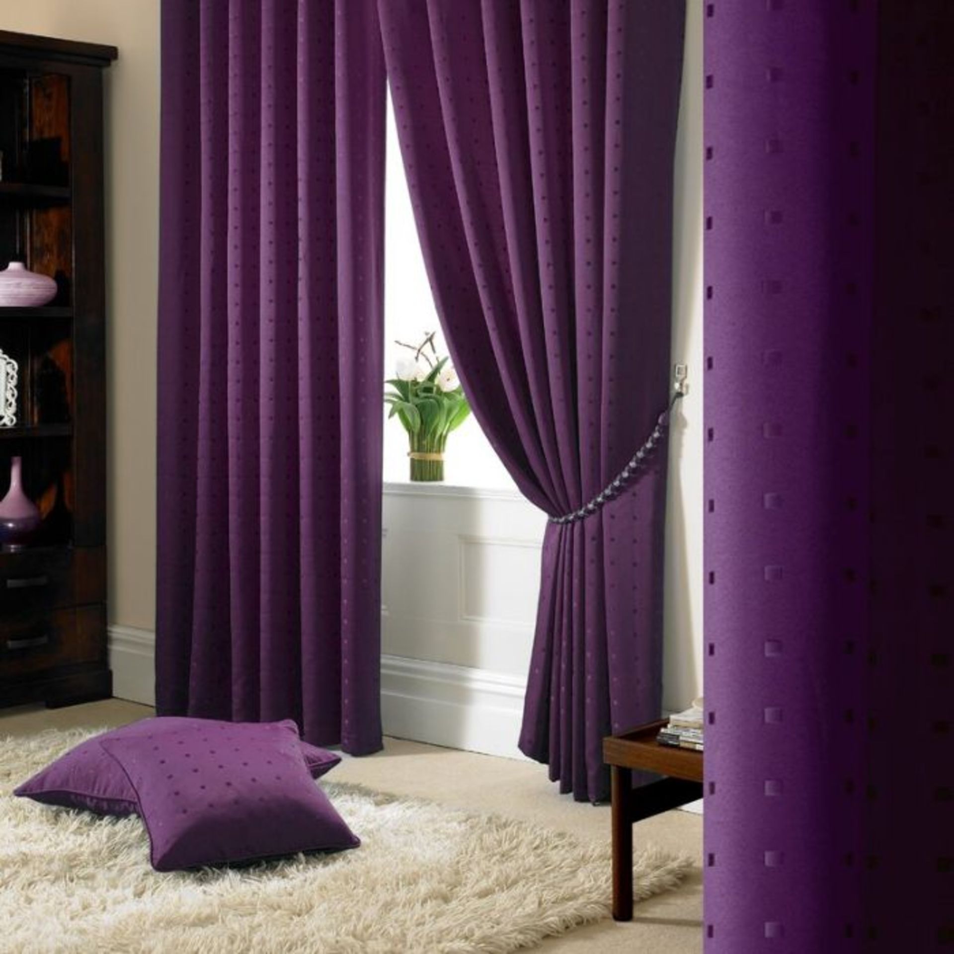 Three Posts, Bersum Pencil Pleat Room Darkening Curtains (117CM X 229CM (PURPLE) - RRP £27.99 (