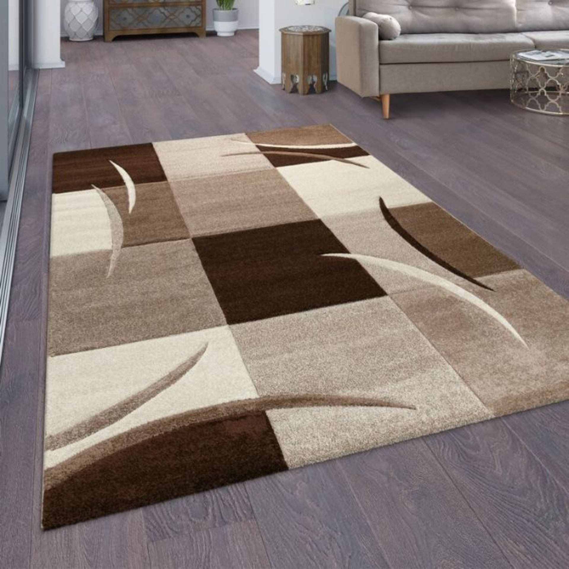 Zipcode Design ,Aliana Chocolate/Brown/Cream Rug RRP -£189.99 (26523/8 -ALAS6259)(240cm x 330cm)