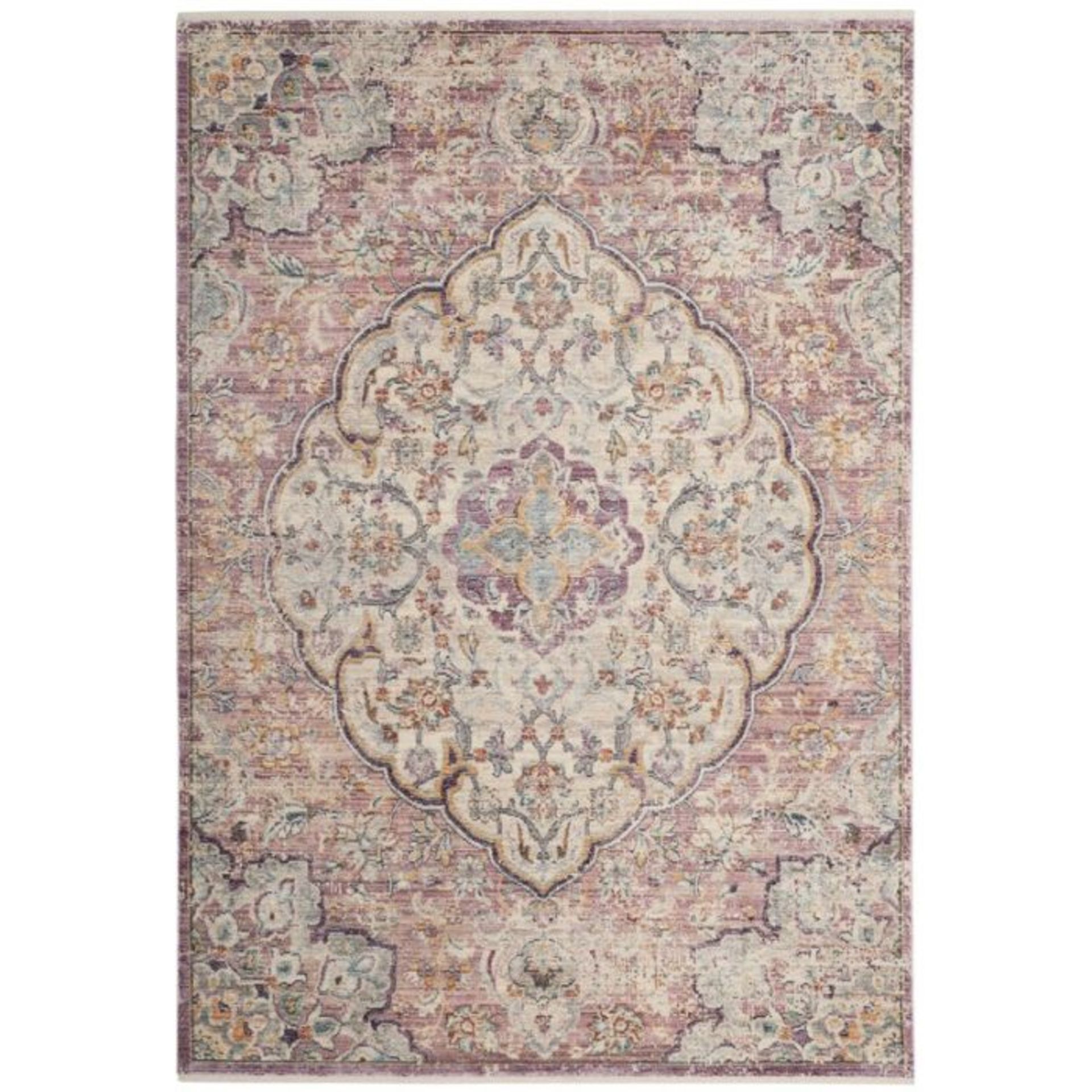 Three Posts,Bachus Power Loom Cream/Rose Rug 160CM APPROX(HL10 - 2/9-HVO73846)