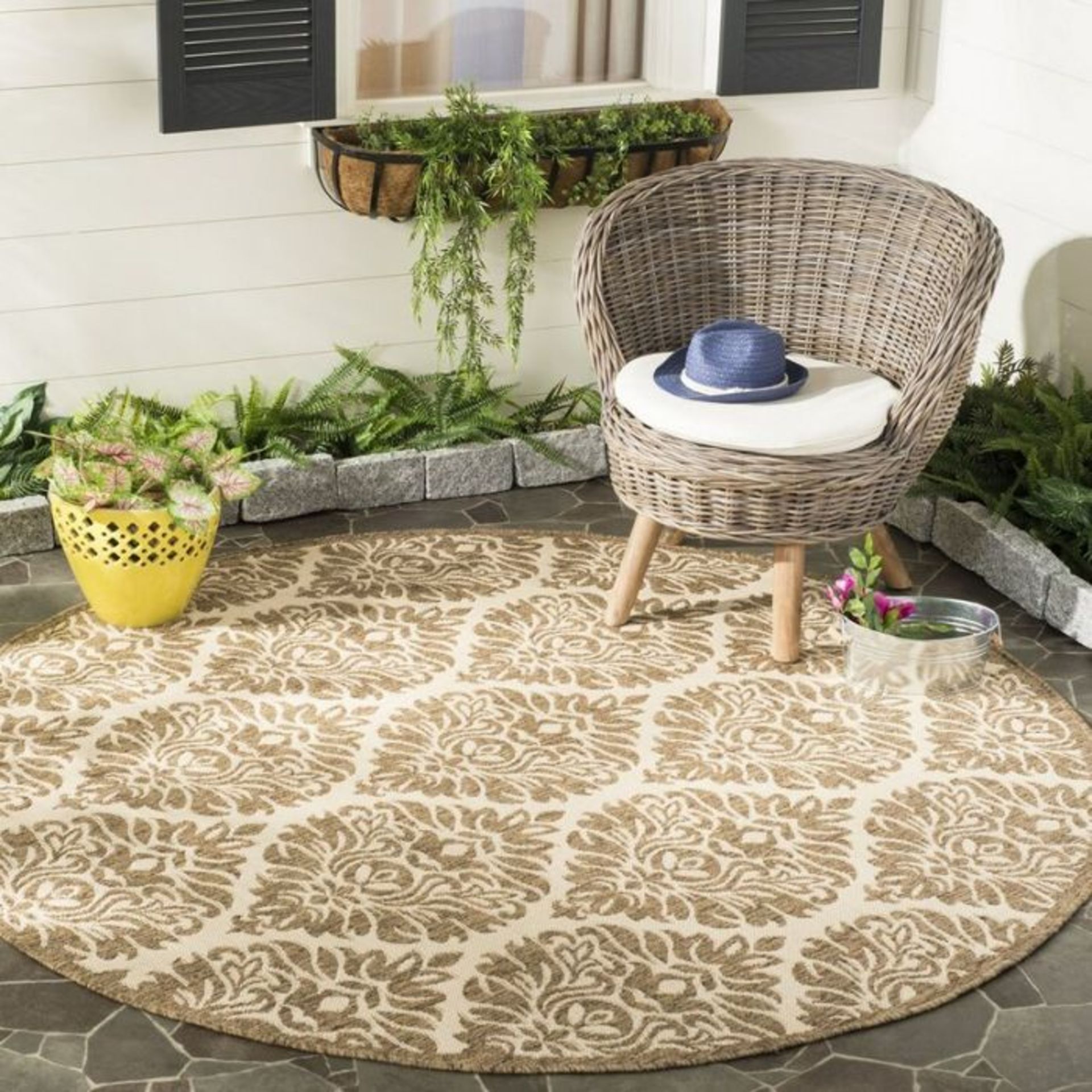 World Menagerie,Gipson Looped/Hooked Cream/Beige Rug RRP -£79.99 (26213/16 -HVOA4096)200cm x 200cm