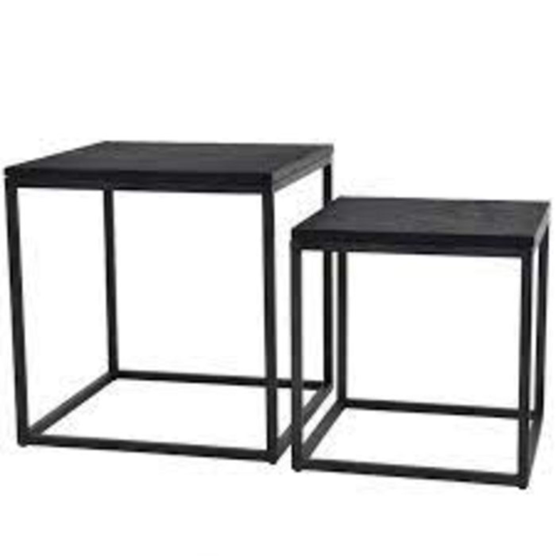 MTO Kirkstone Iron Set of 2 Side Tables in Ebony B