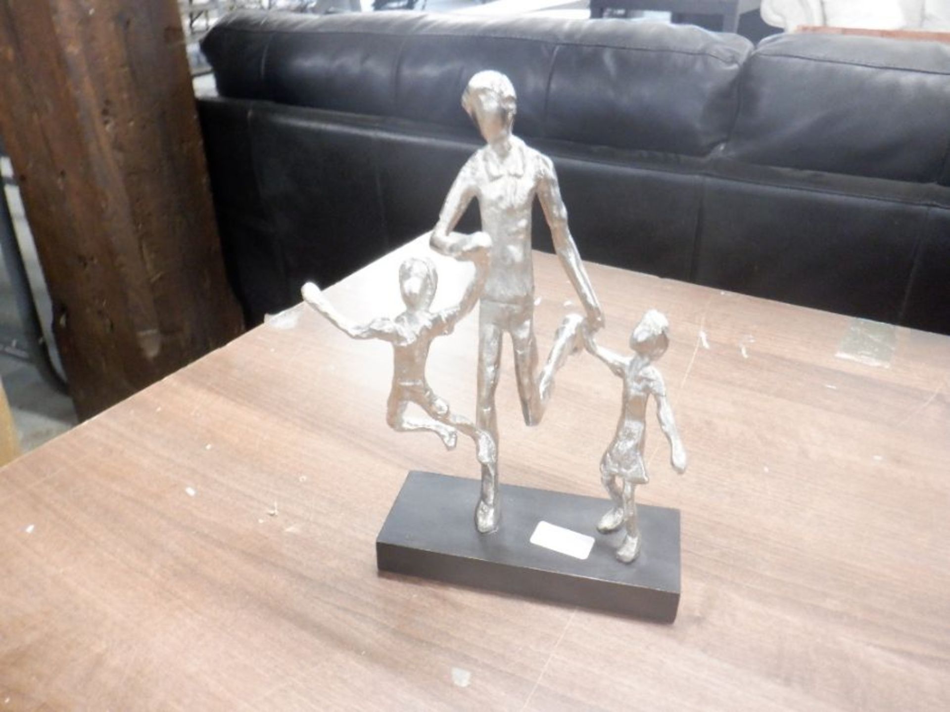 Father Playing with Children Silver Sculpture RRP -£82.375(408 -57 -702920)(SCUFFED)