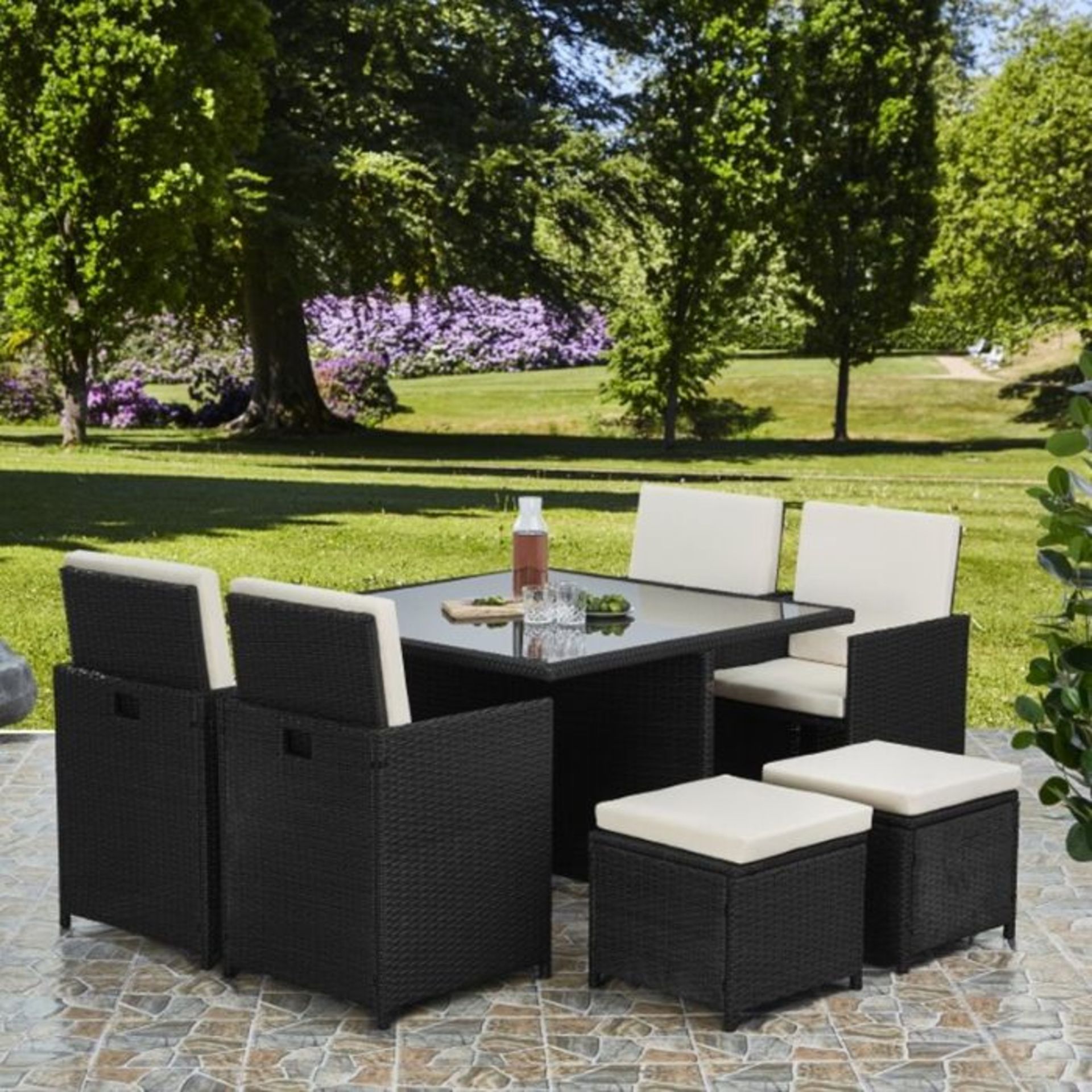 17 Stories,Ettie Square 8 - Person 110Cm Long Dining Set with Cushions (U003318605) RRP -£709.99 (