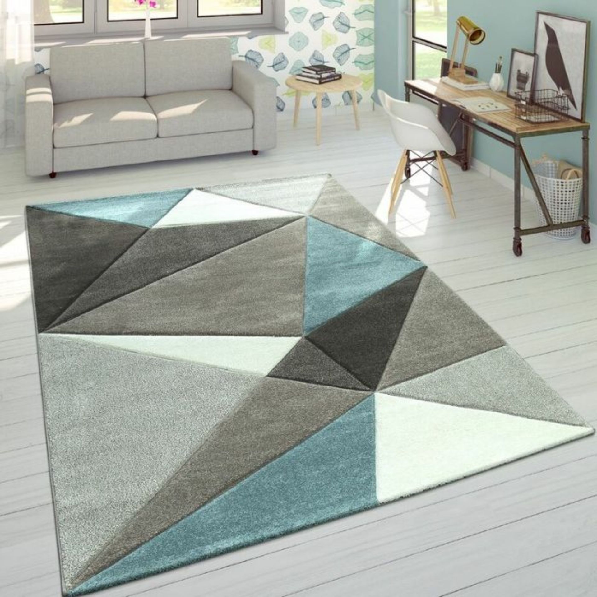 Hashtag Home, Monoceros Turquoise Rug RRP-£111.99 (26994/23-PSCH1065)(160X 230CM)