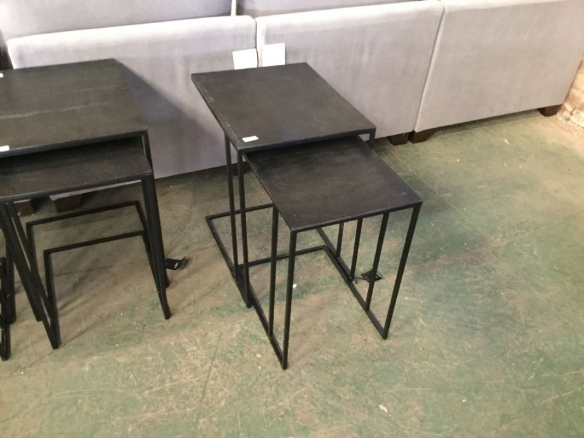 Luna Graphite Textured Aluminium set of 2 side tables RRP -£349.875(QC8 -185 -704188)(PAINT DEFECT)