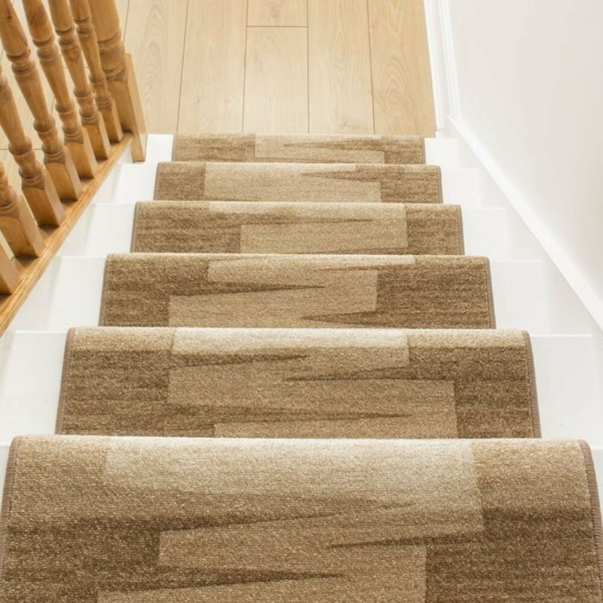 Ebern Designs,Benedick Tufted Beige Stair Runner RRP -£263.99(26448/33 -RNGU1460)