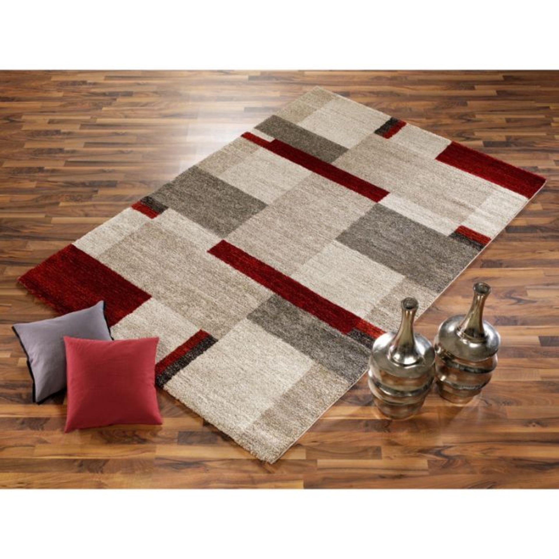 Wade Logan,Palmerston Shaggy Brown/Red Rug (HSU10063) RRP -£127.99 (27333/5 -HVO70798)