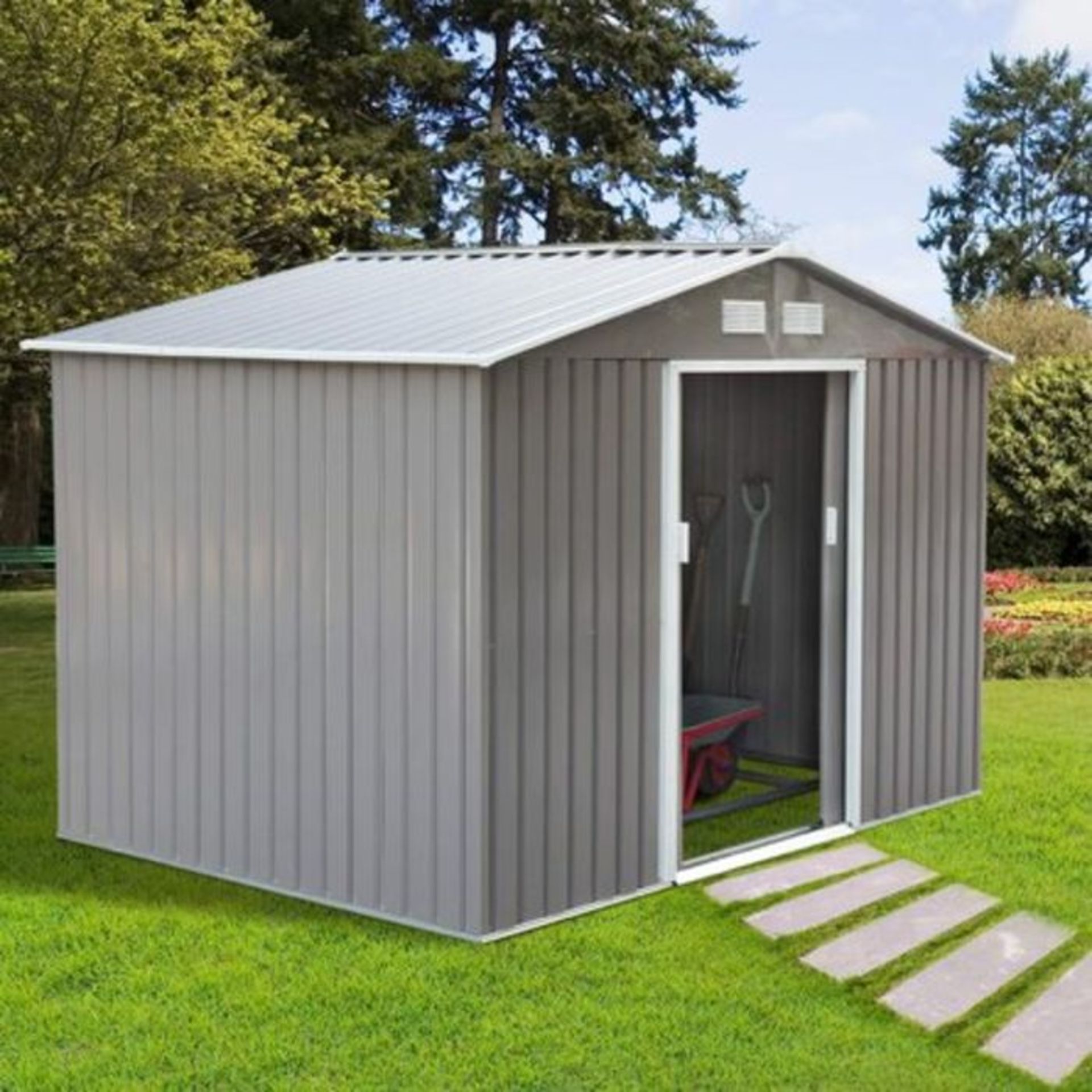 WFX Utility,6 ft. W x 9 ft. D Apex Metal Shed RRP -£359.99 (26806/12 -GCQQ1471)3X BOXES(BOXED,