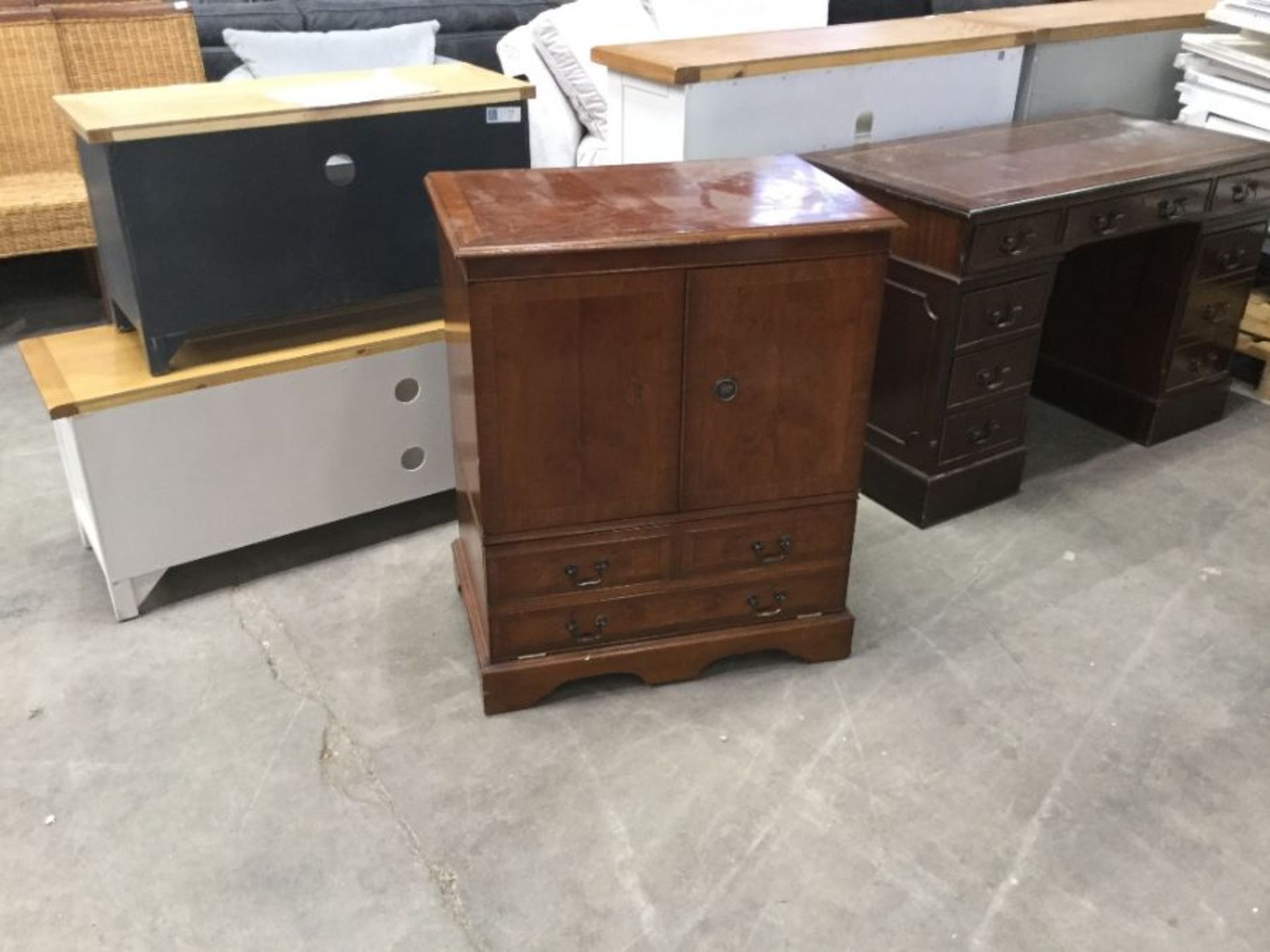 TEAK CUPBOARD (MARKED)