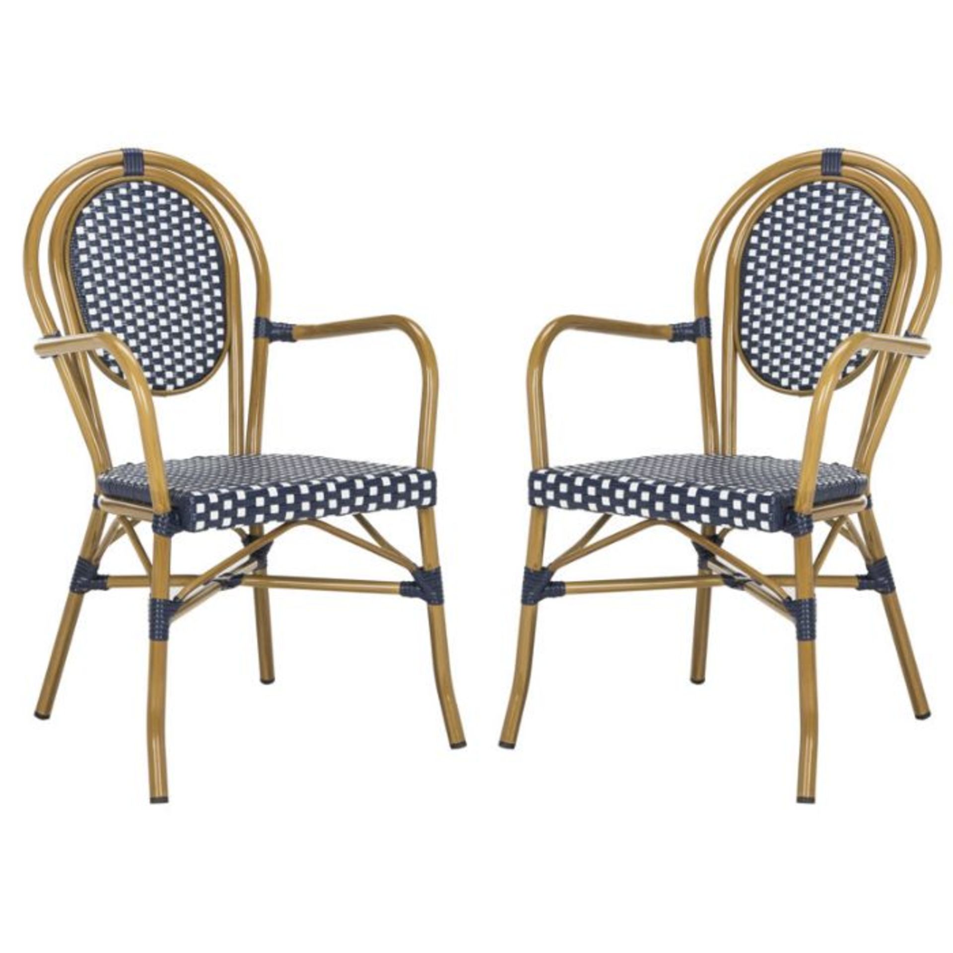 Highland Dunes,Moon Lake Stacking Garden Chair (HVO70074) (SET OF 2) RRP -£376.99 (27257/7 -