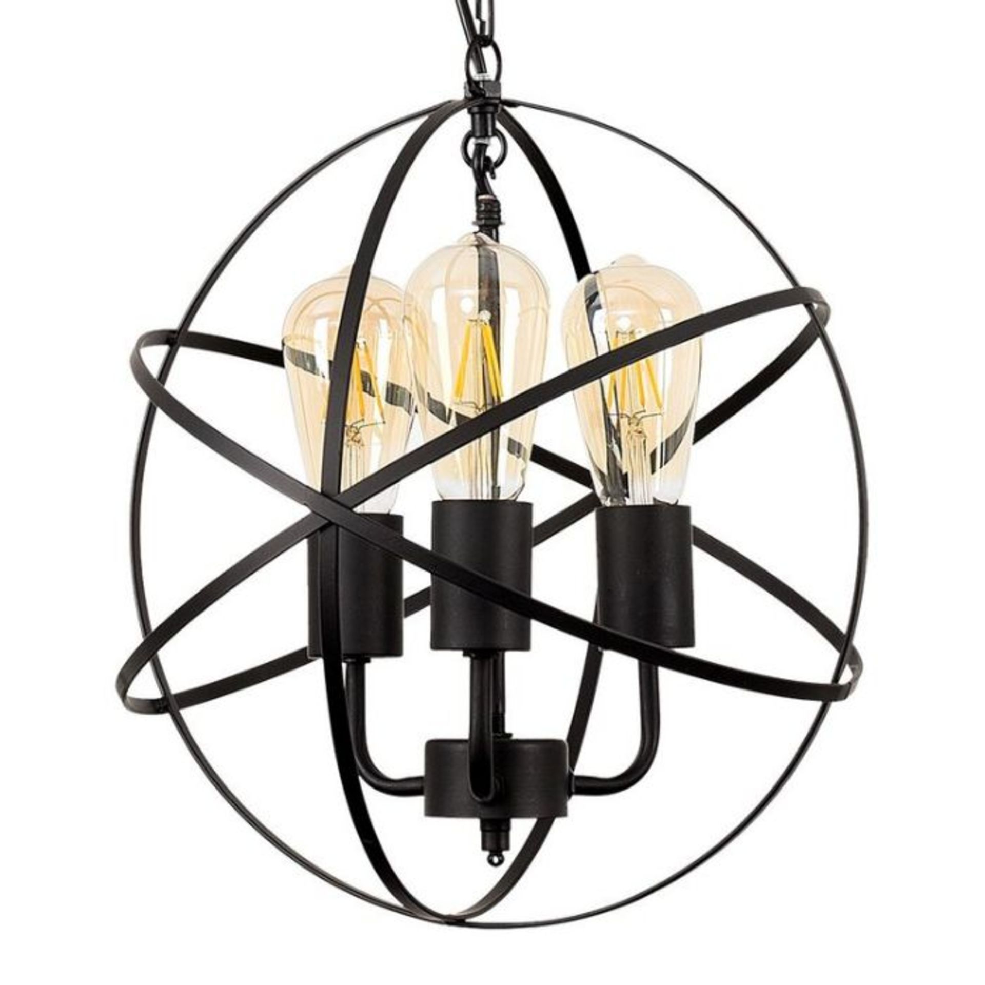 Brambly Cottage, Glenview 3-Light Globe Pendant (BLACK) - RRP £86.99 (MSUN3779 - 26400/4)