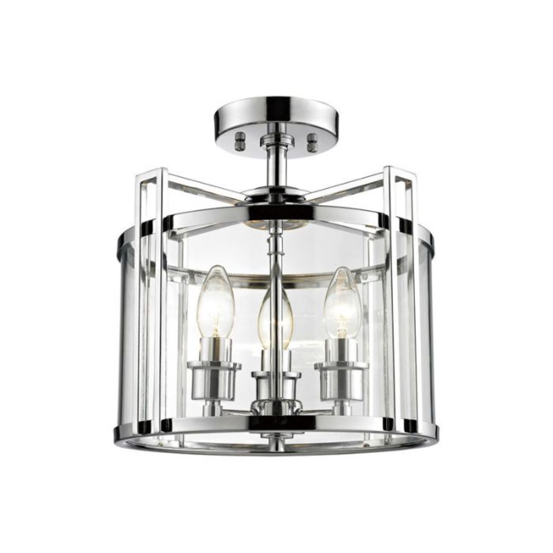 August Grove,Cardi Semi Flush Mount RRP -£228.24 (27326/25 -KSLE1060) (CHROME)