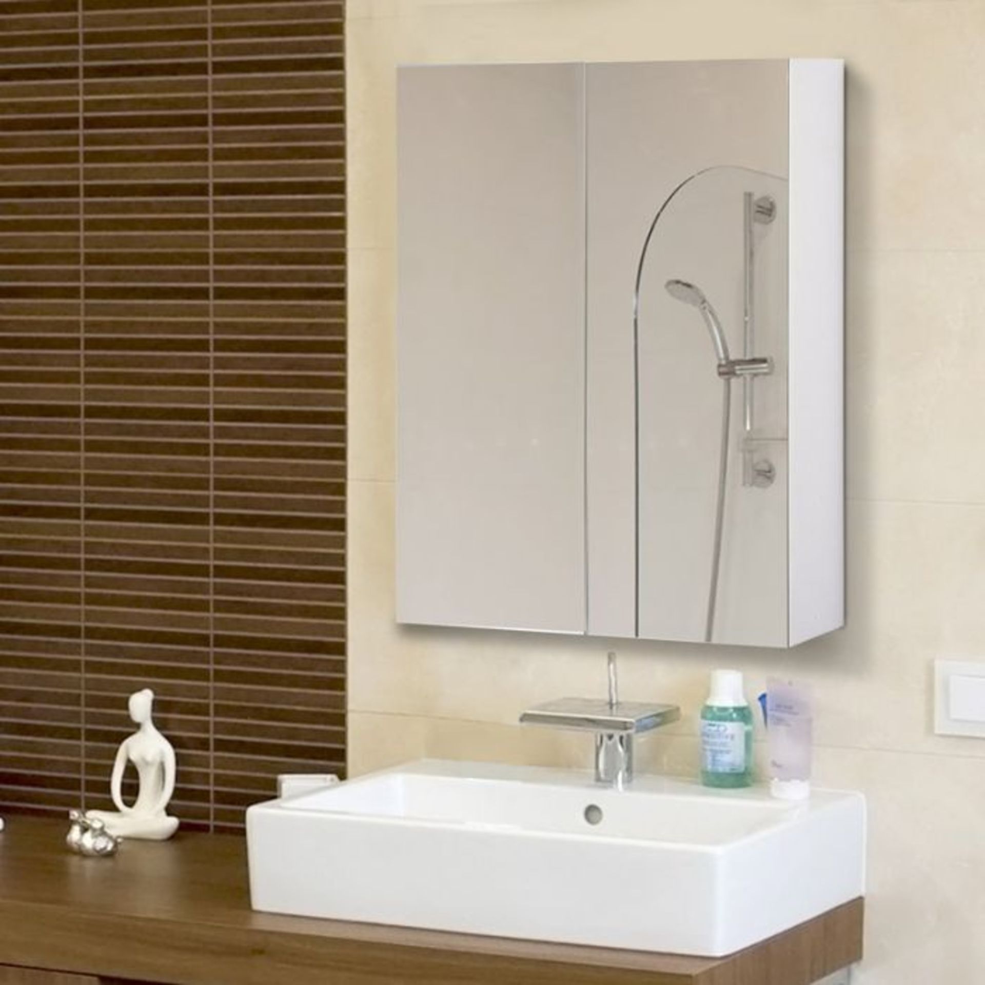 Rebrilliant,Classen 60cm x 75cm Surface Mount Flat Mirror CabinetRRP -£65.99 (14382/1 -HMCM1272) (