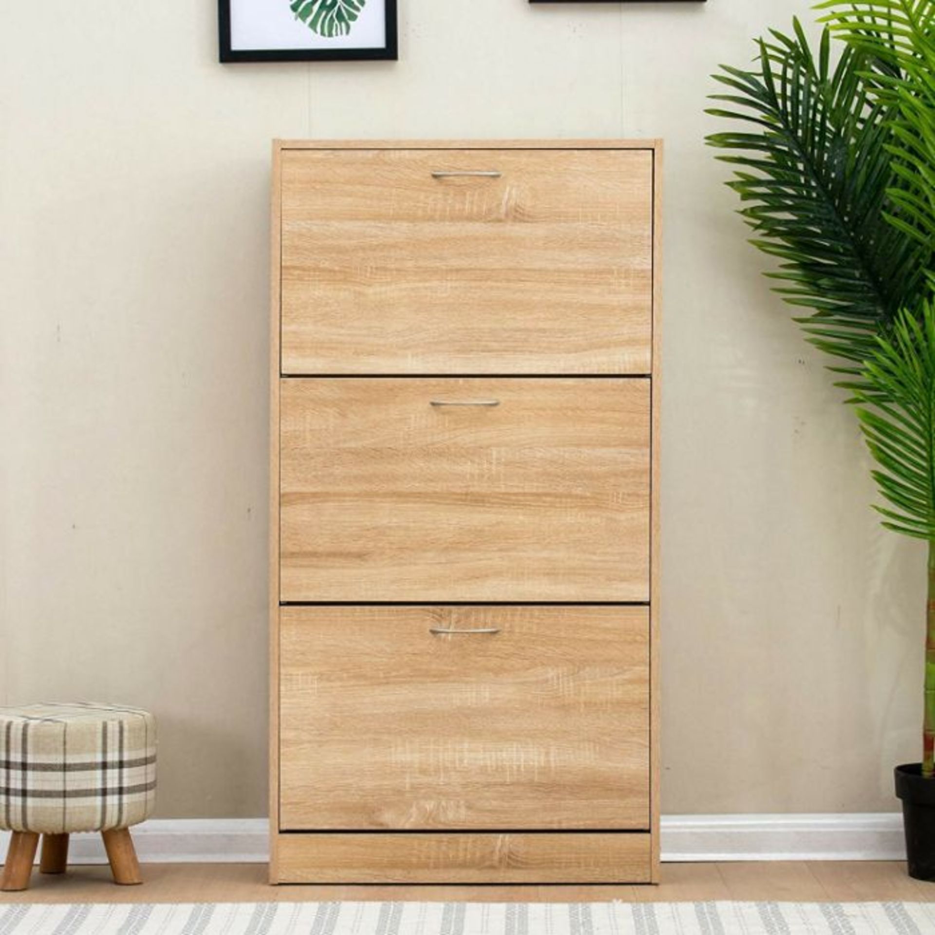 Rebrilliant,Burlison 20 Pair Shoe Storage CabinetRRP -£56.99 (15806/12 -DAAL1081)(OAK - Image 2 of 2