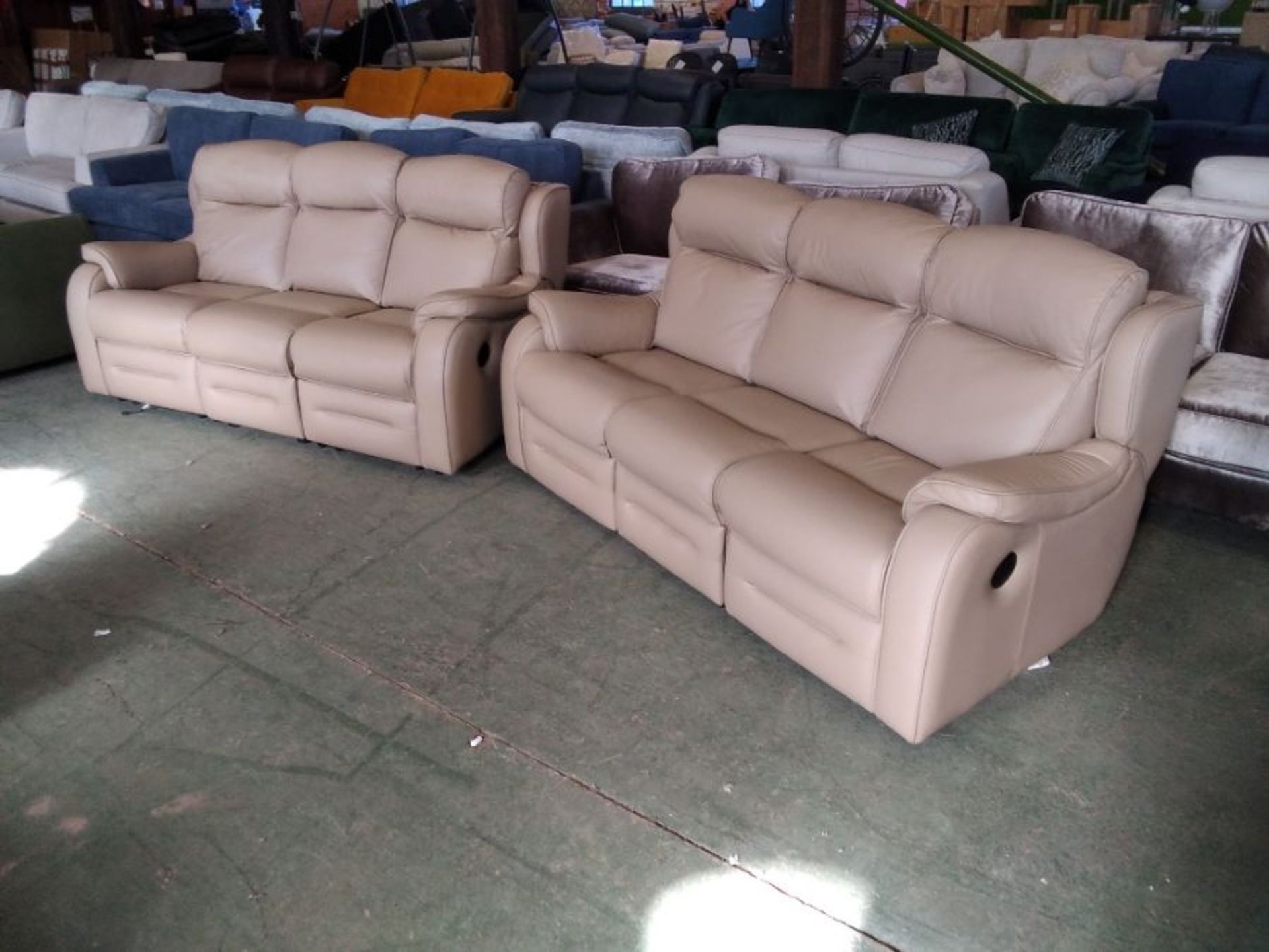 CREA LATHER ELECTRIC RECLINING 2X 3ST SOFAS (P23-