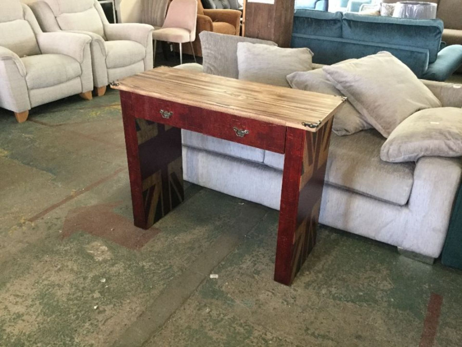 VINTAGE UNION JACK CONSOLE TABLE (OPEN) (ORT-0009 - Image 2 of 2