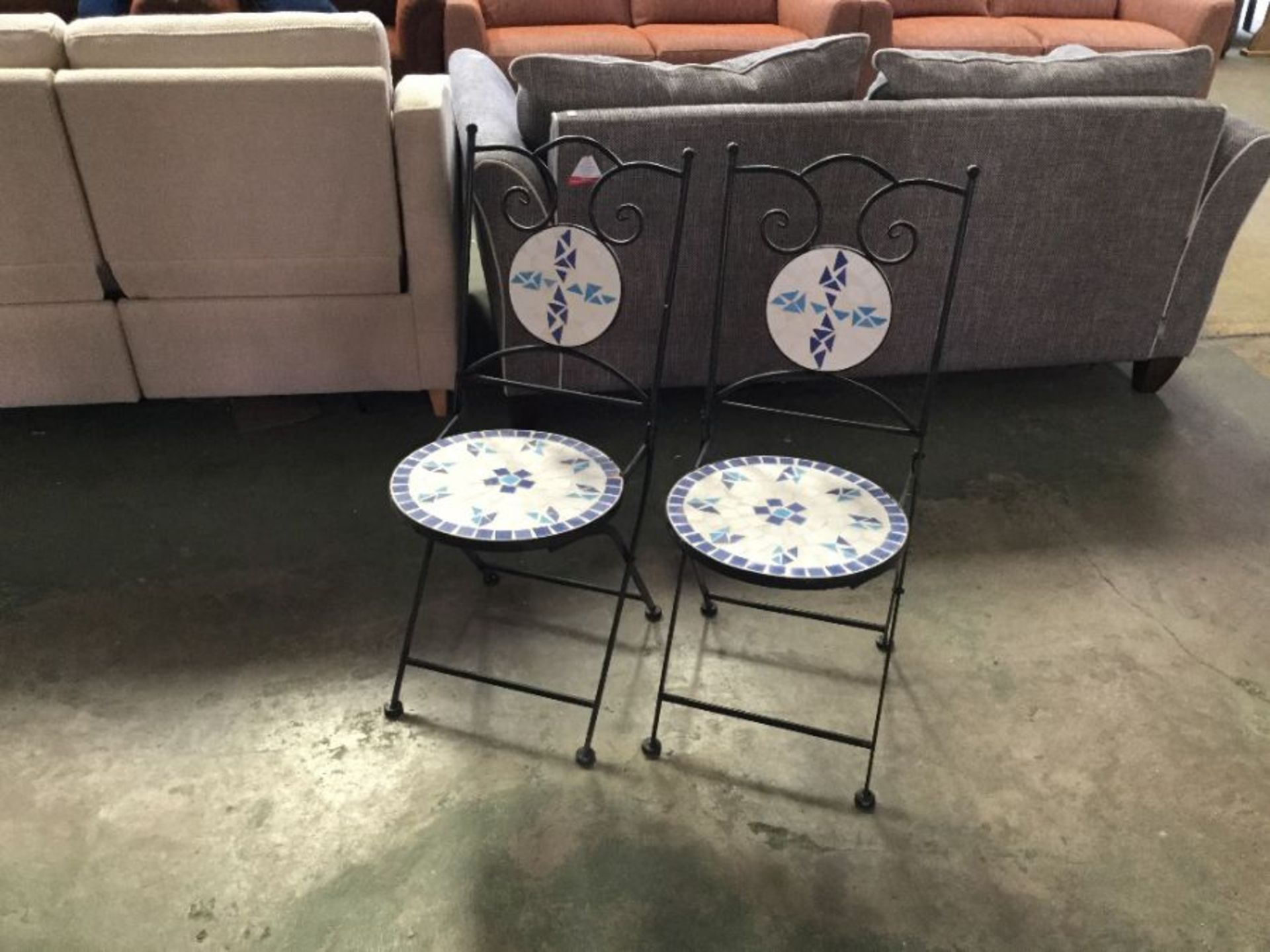 2X GARDEN CHAIRS (CHIPPED) (27024/12)