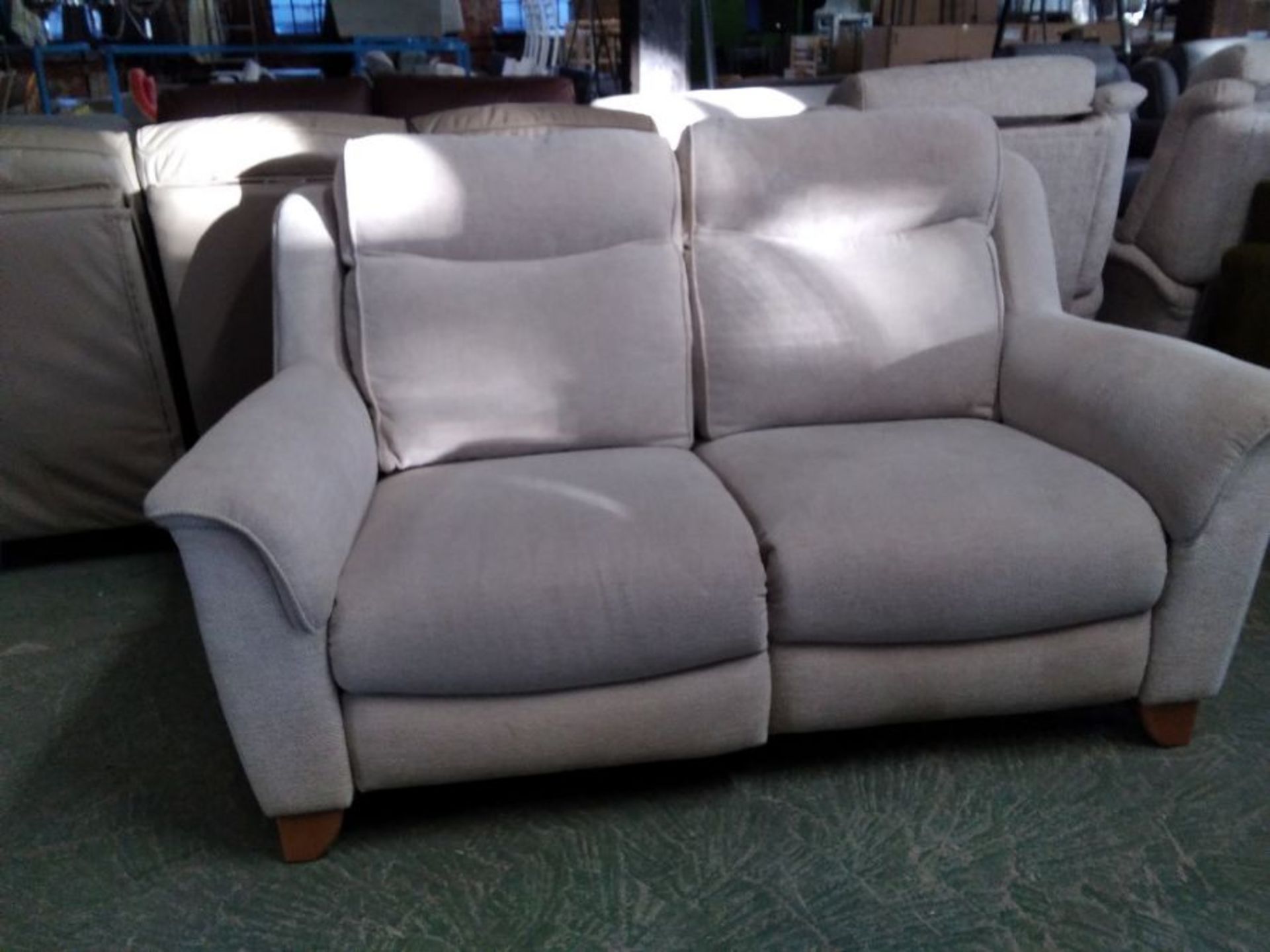 CREAM ELECTRIC RECLINING 2 SEATER (DAMAGE) (DIRTY)