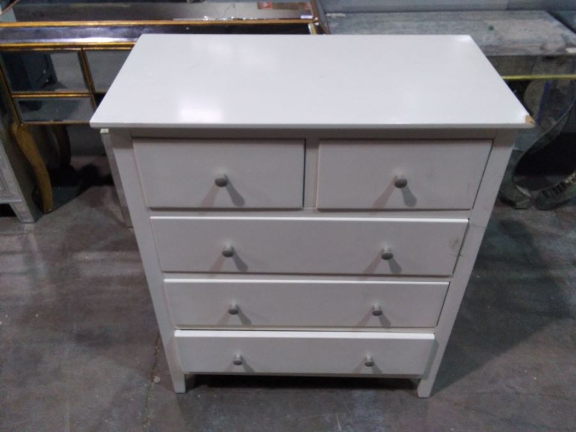 FLORIDA CREAM 2 OVER 3 CHEST OF DRAWERS (DAMAGED)