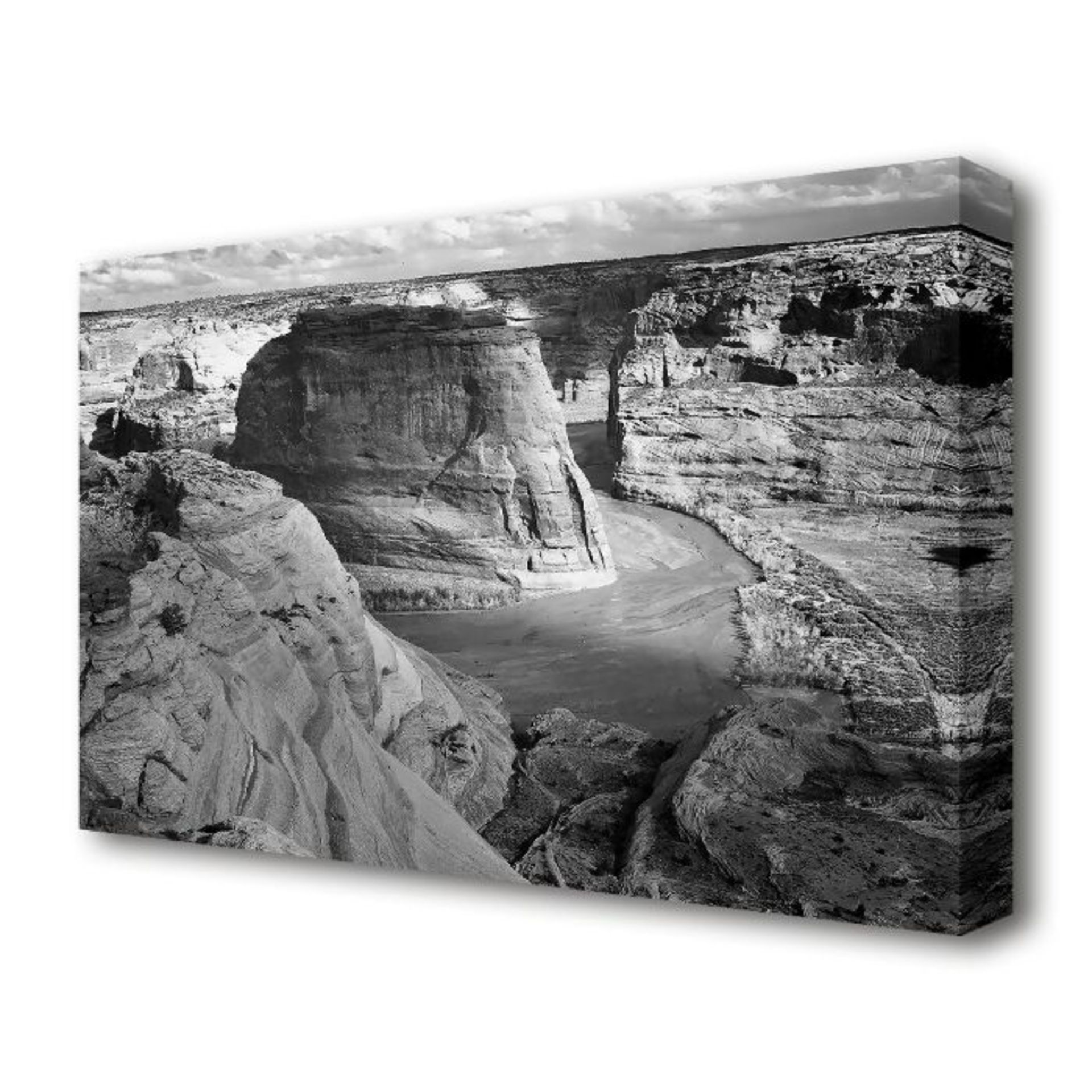 'Canyon De Chelly Arizona Black and White' by Ansel Adams Painting Print on Wrapped Canvas (22126/8)