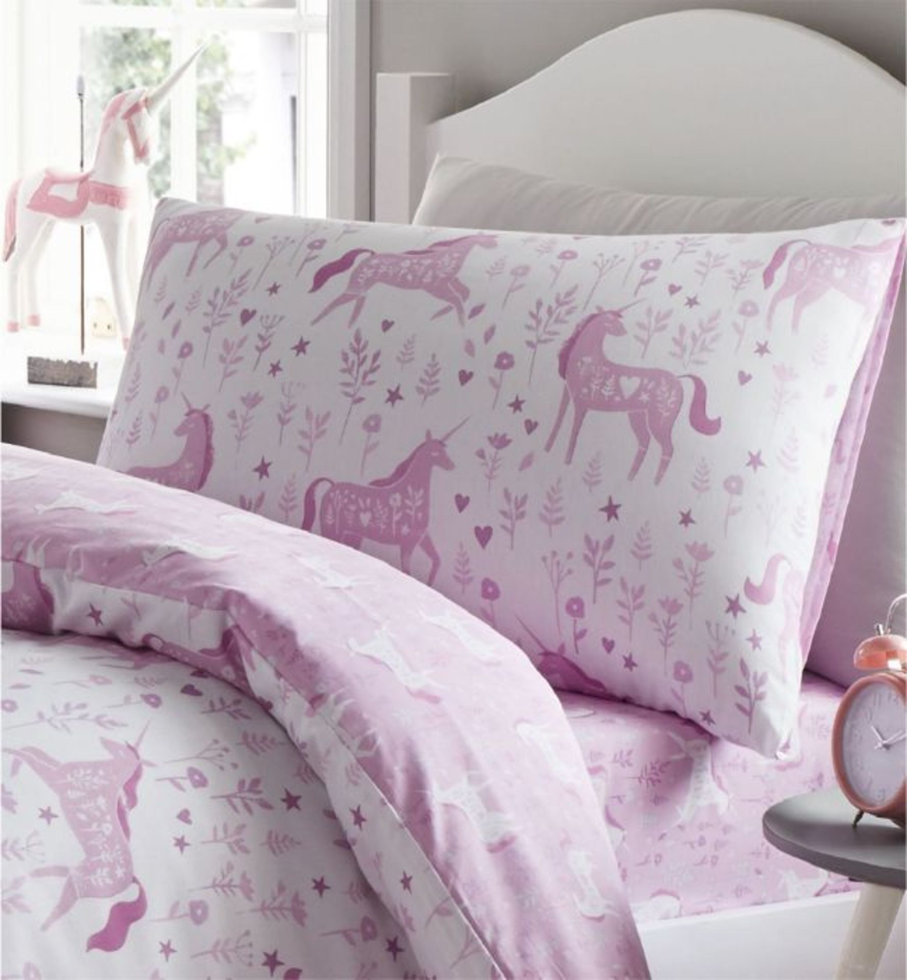 Catherine Lansfield, Folk Unicorn Geometric Fitted Sheet (SINGLE) (QXK3723)