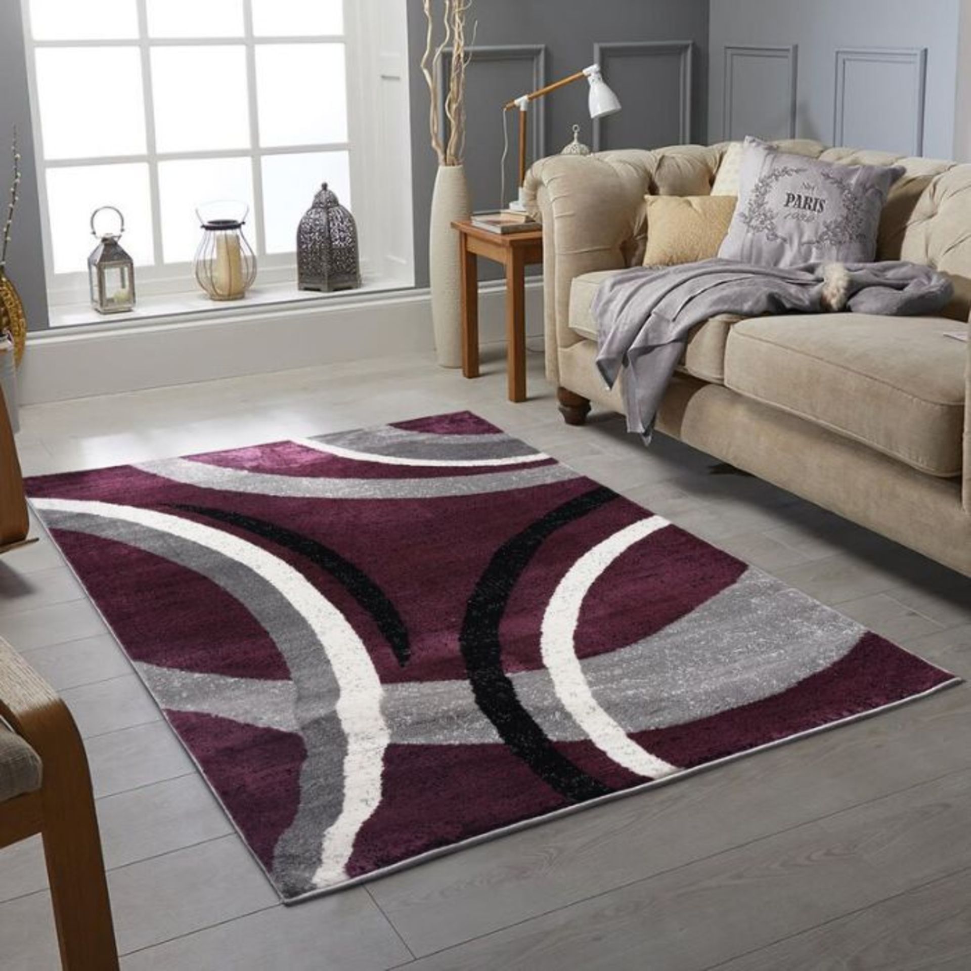 17 Stories,Bular Havana Dhurrie Purple Rug RRP -£144.99 (26213/29 -RGCI1235 200cm x 290cm