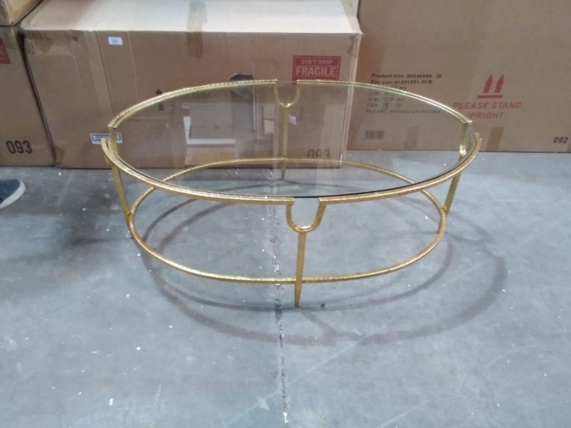 PARISANNE GOLT GILT LEAF COFFEE TABLE (BOXED NOT C