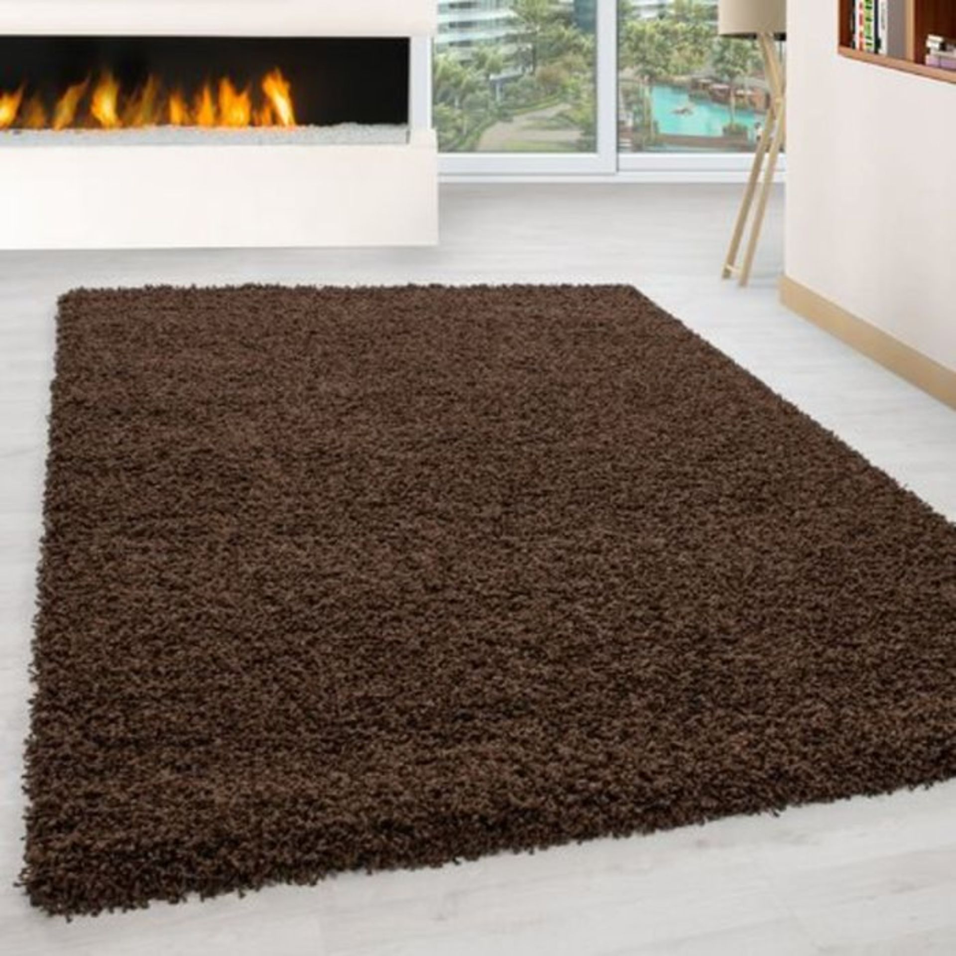 ADAVIA SHAGGY BROWN RUG (200CM X 290CM)(RECT1192)(26944)