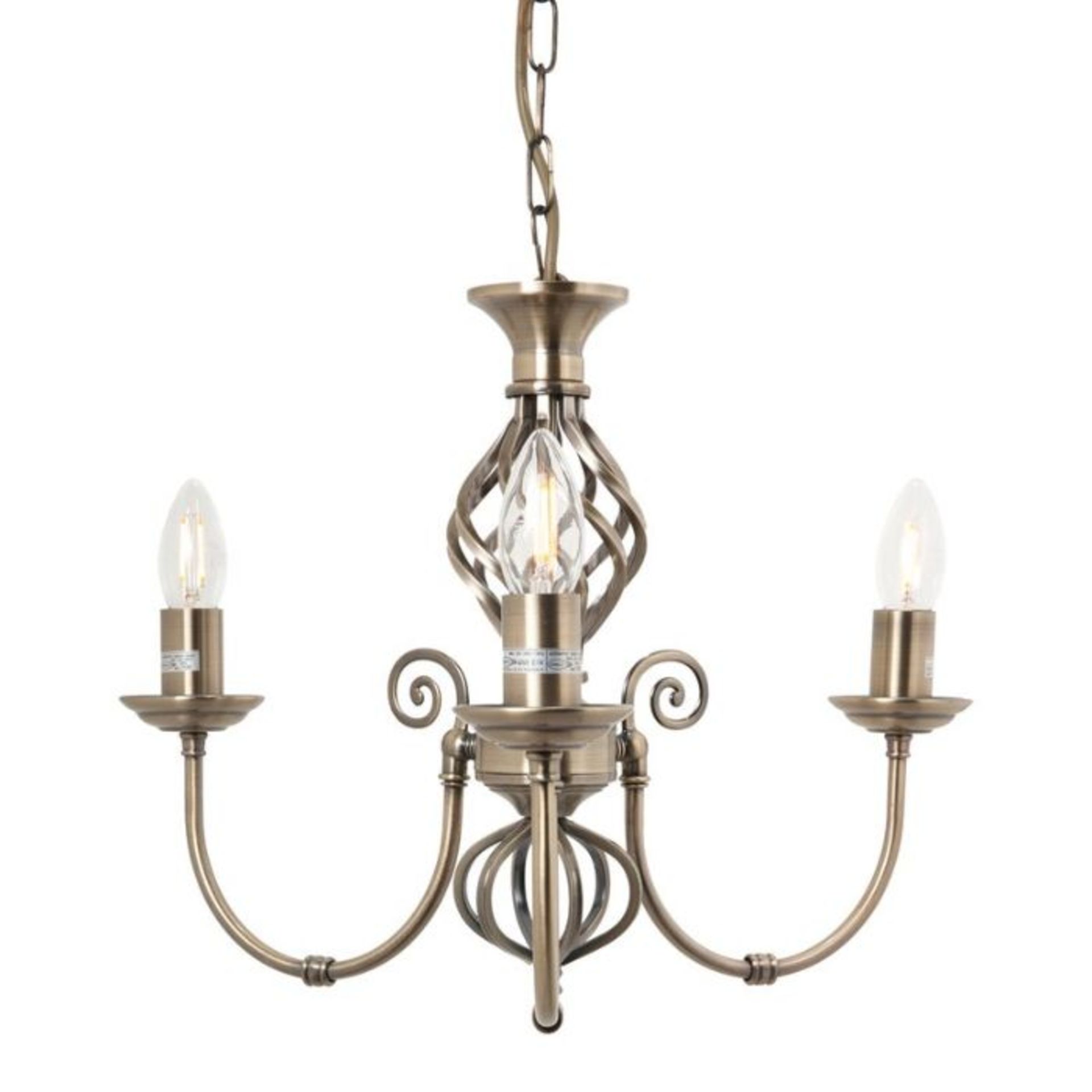 Marlow Home Co., Gillam 3-Light Candle Style Chandelier (ANTIQUE BRASS FINISH) - RRP £55.99 (