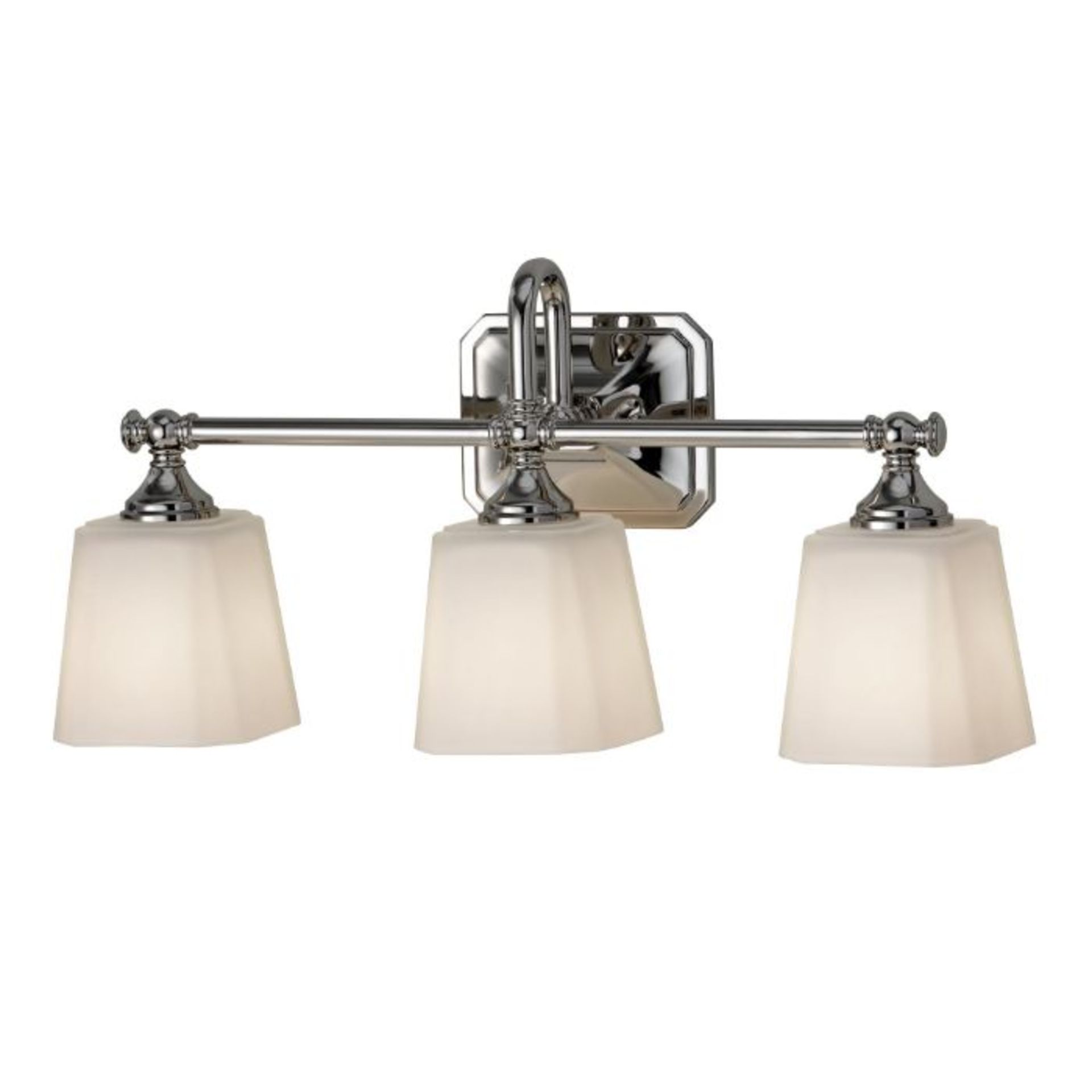 Rosalind Wheeler, Bachmann 3 Light Mirror Lights (SILVER) (OPAL GLASS SHADE) - RRP £205.99 (