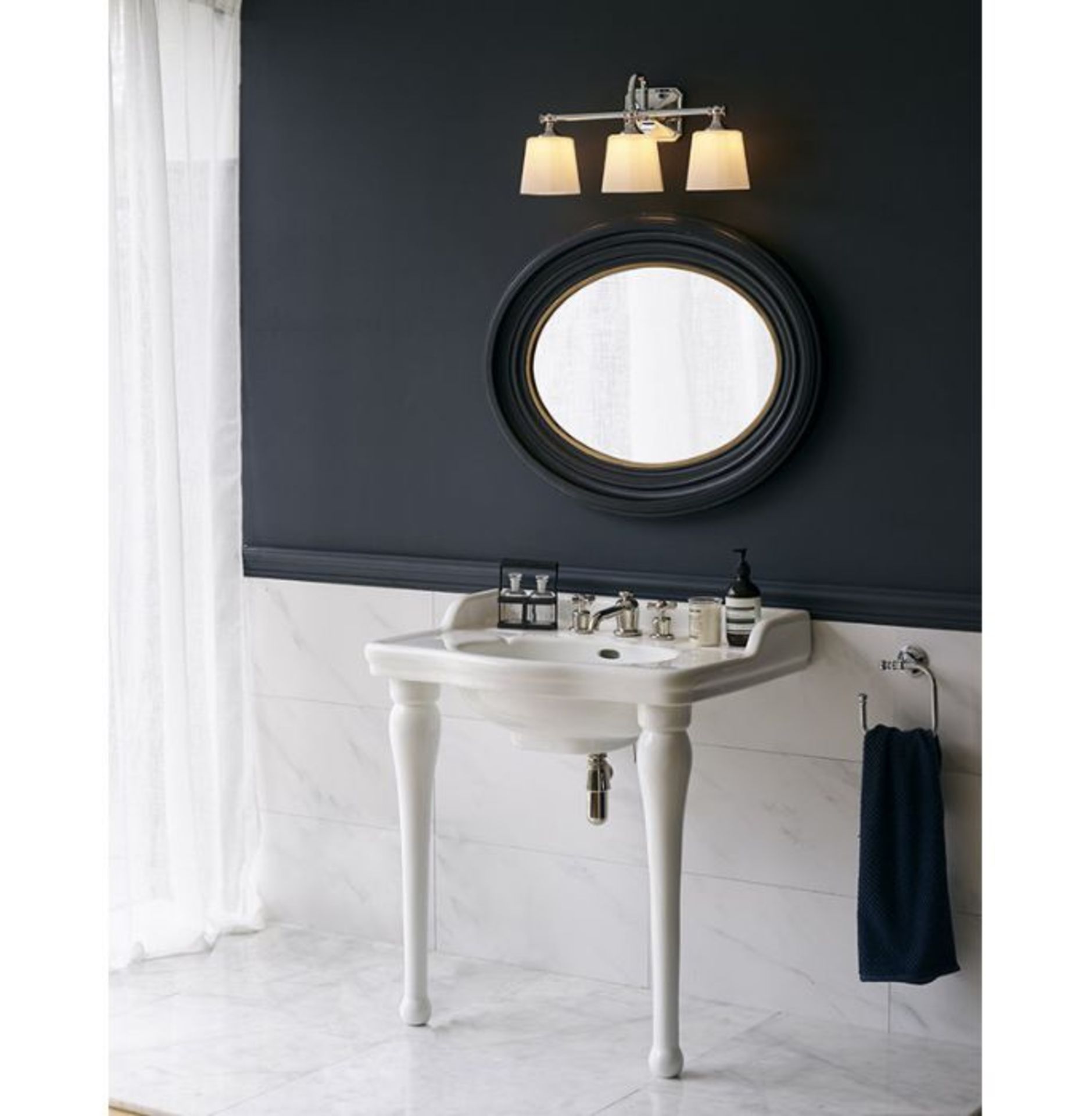 Rosalind Wheeler, Bachmann 3 Light Mirror Lights (SILVER) (OPAL GLASS SHADE) - RRP £205.99 ( - Image 2 of 2