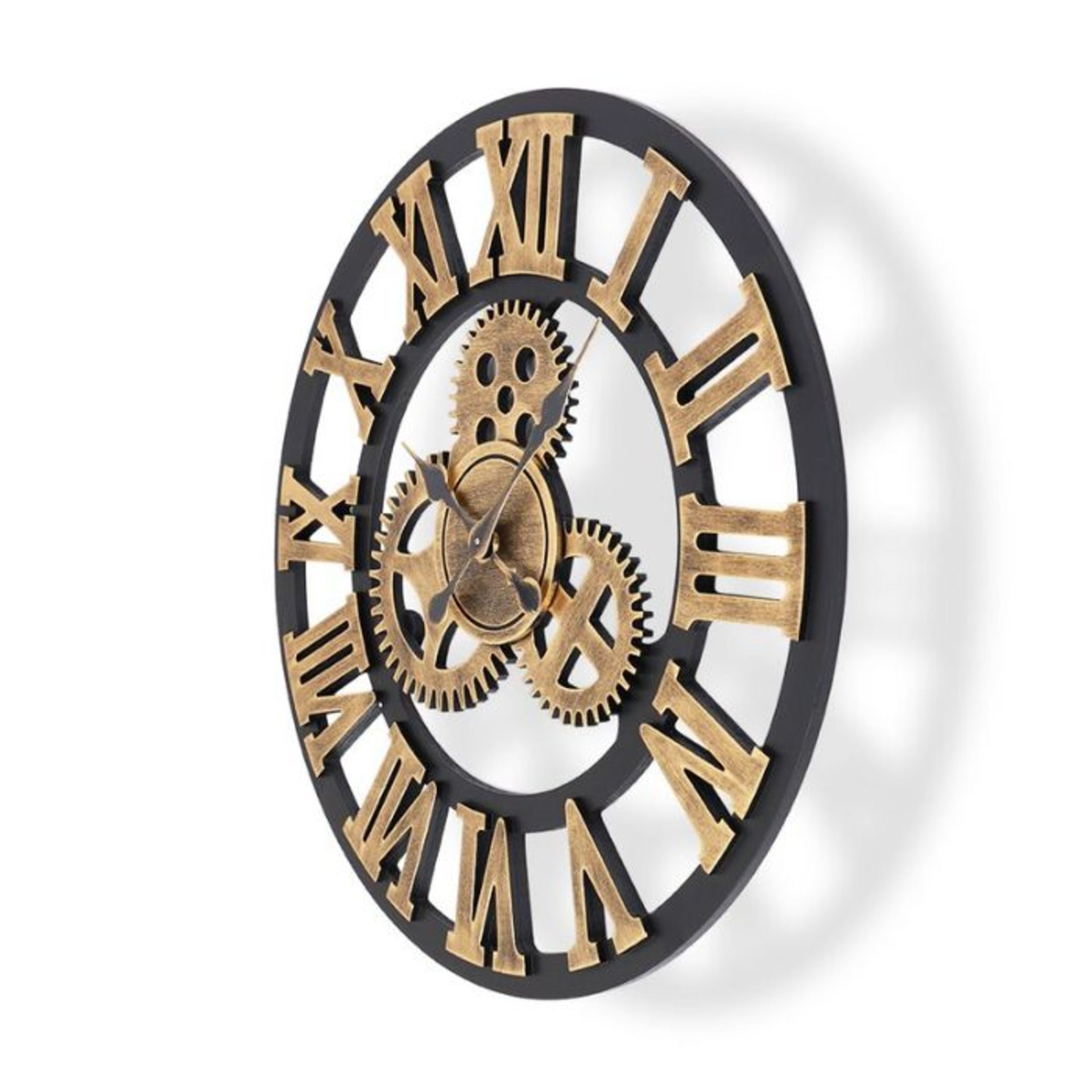 Trent Austin Design, Set of 2 Kameron 58cm Wall Clock (BLACK & GOLD) - RRP £70 (27624/11 -