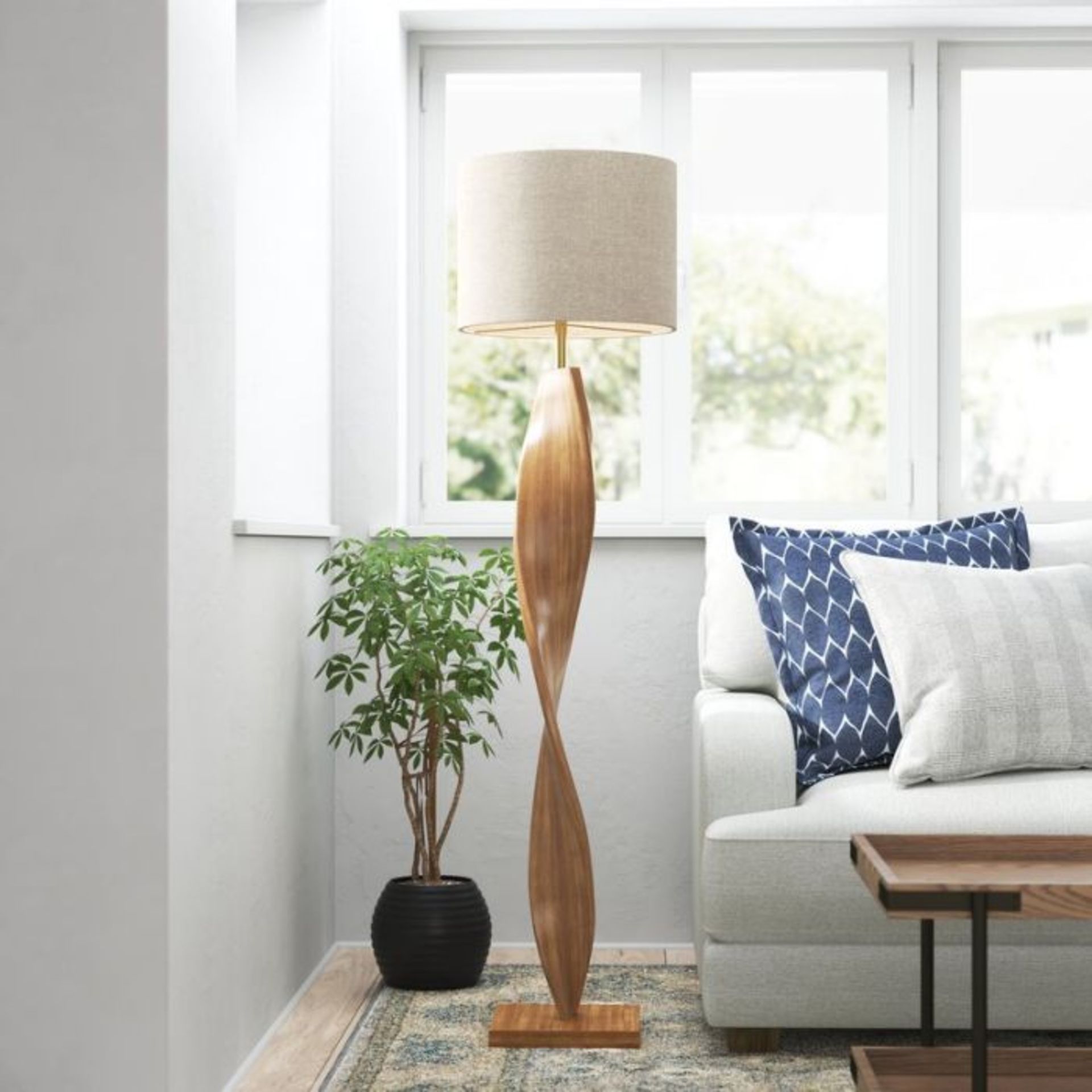 Fernleaf, Anais 160cm Standard Floor Lamp (OAK) (NATURAL SHADE) - RRP £108.99 (HQQ144627728/18) - Image 2 of 2