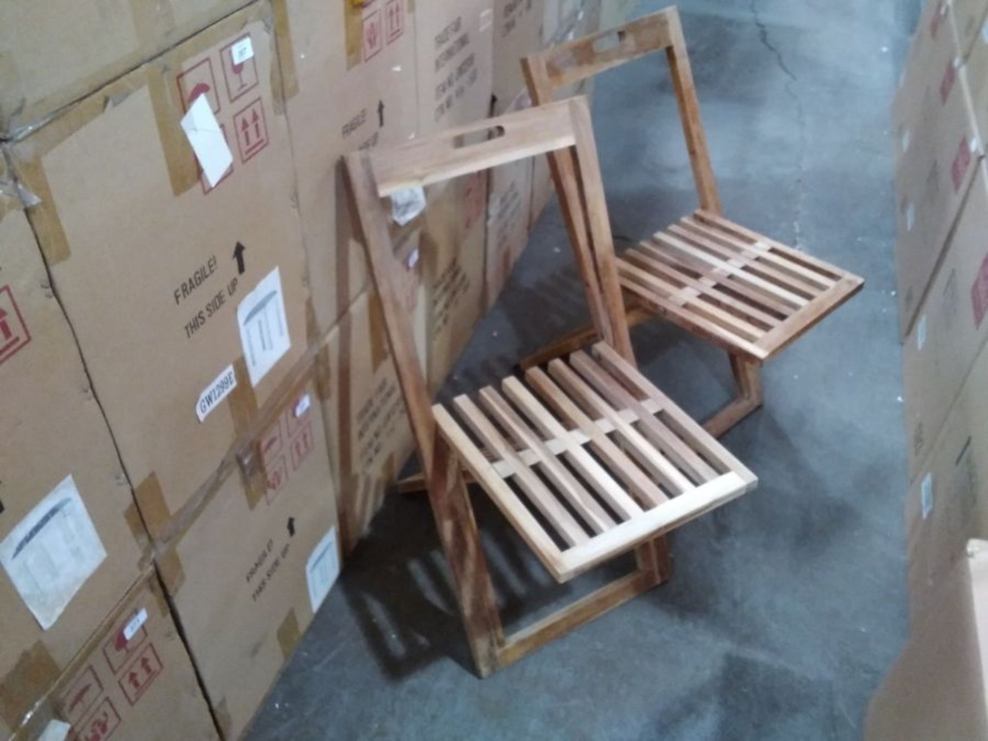 GHOST WOODEN FOLDING CHAIRS X 2 (BOXED NOT CHECKED - Image 2 of 2