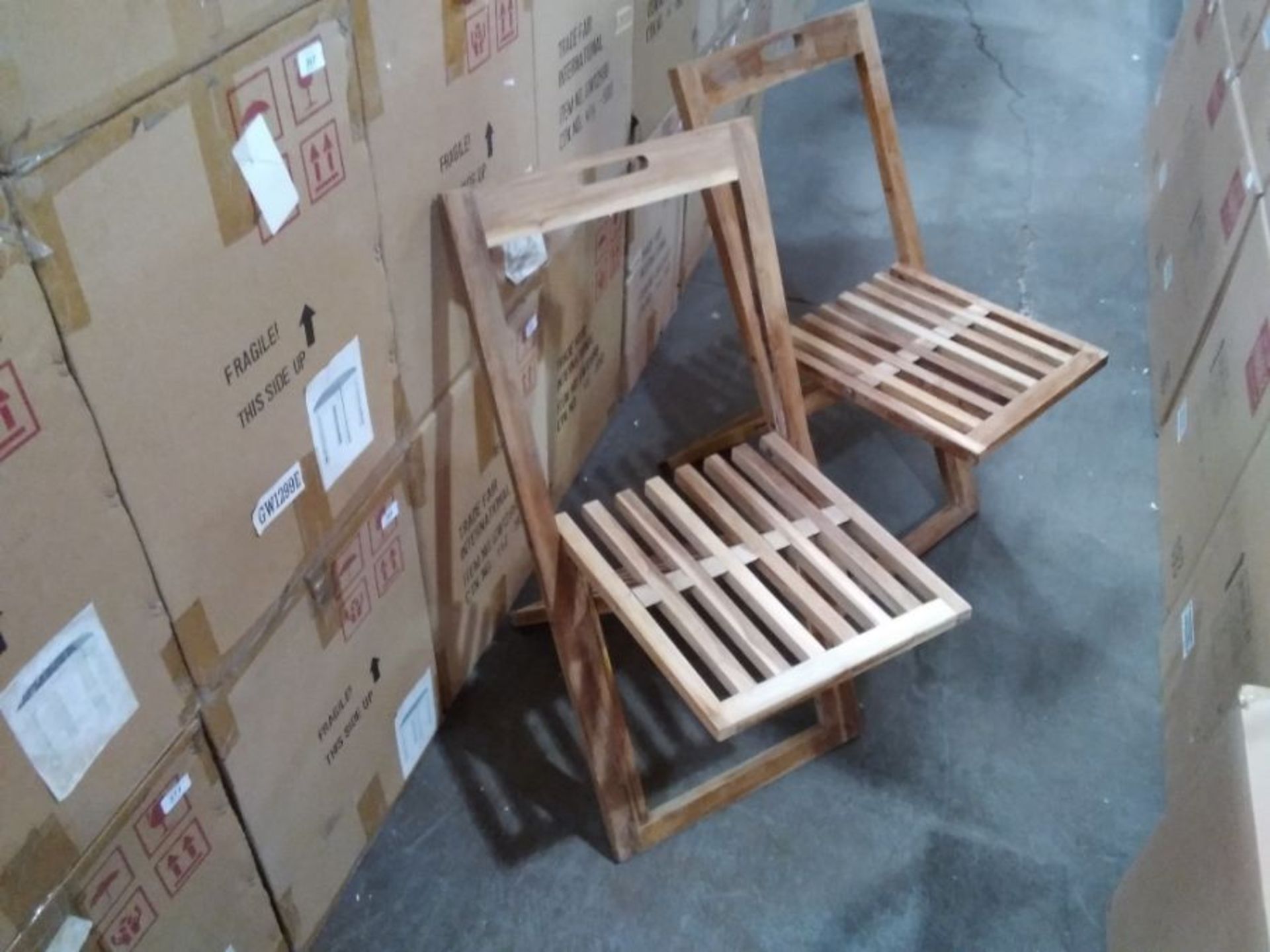 GHOST WOODEN FOLDING CHAIRS X 2 (BOXED NOT CHECKED - Image 2 of 2